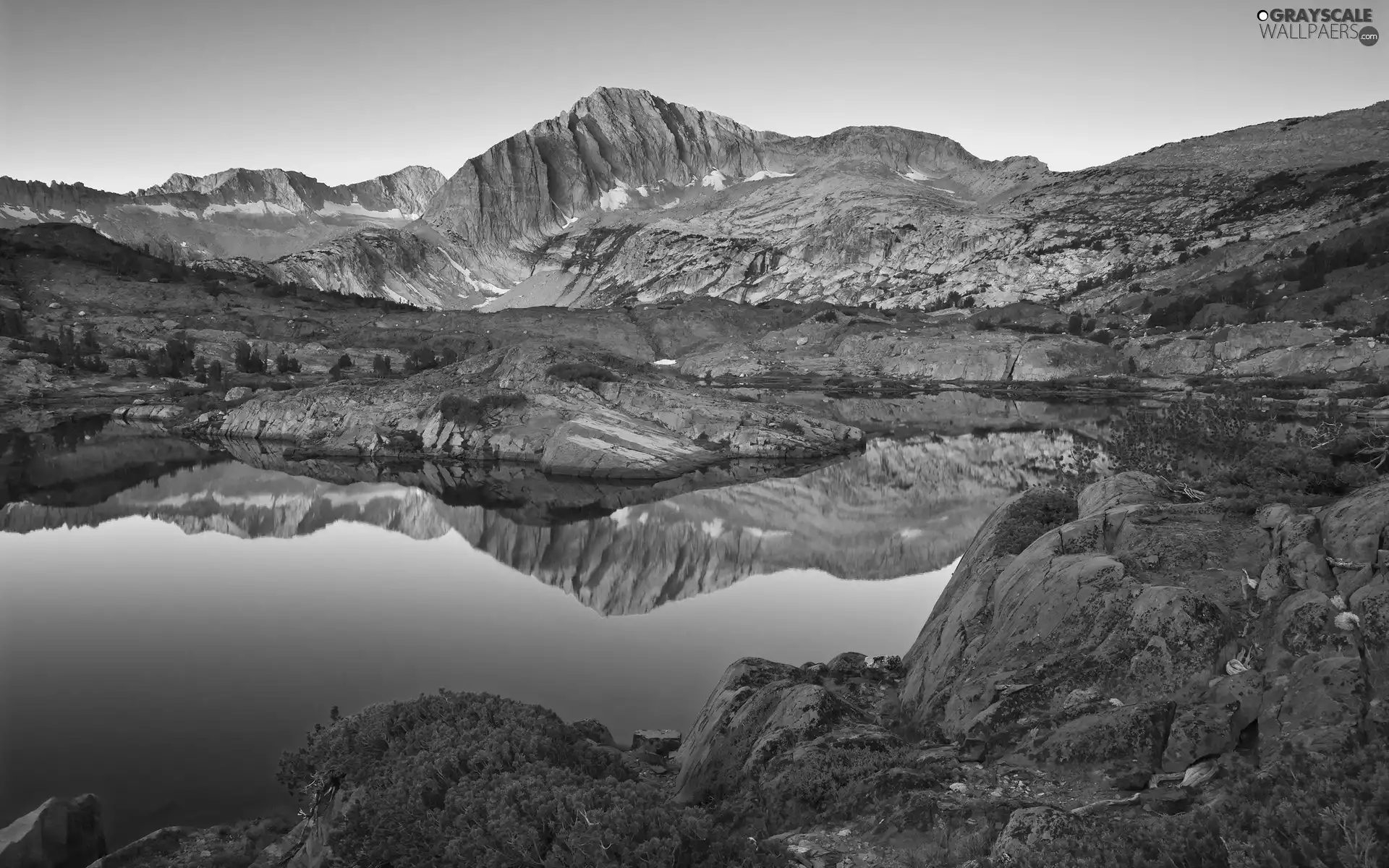 reflection, Mountains, lake