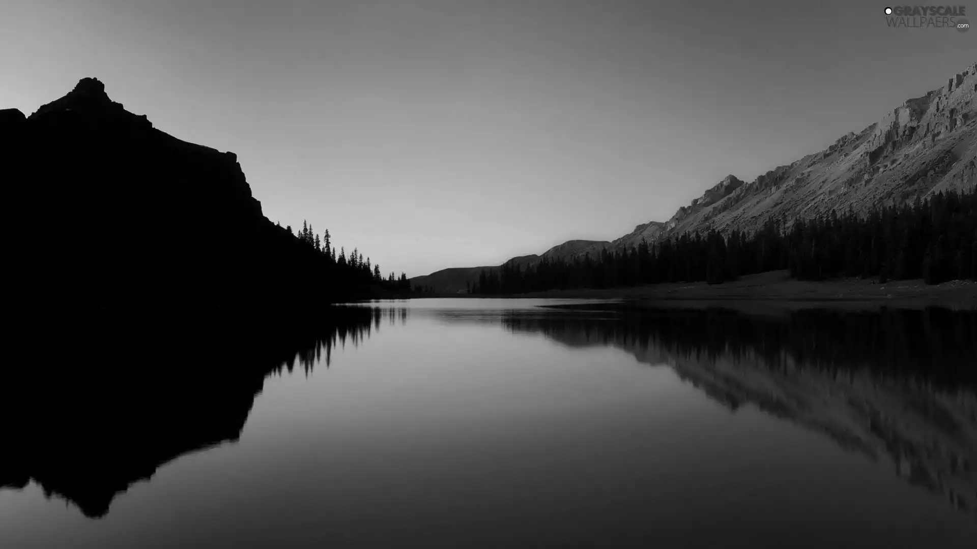 reflection, Mountains, lake