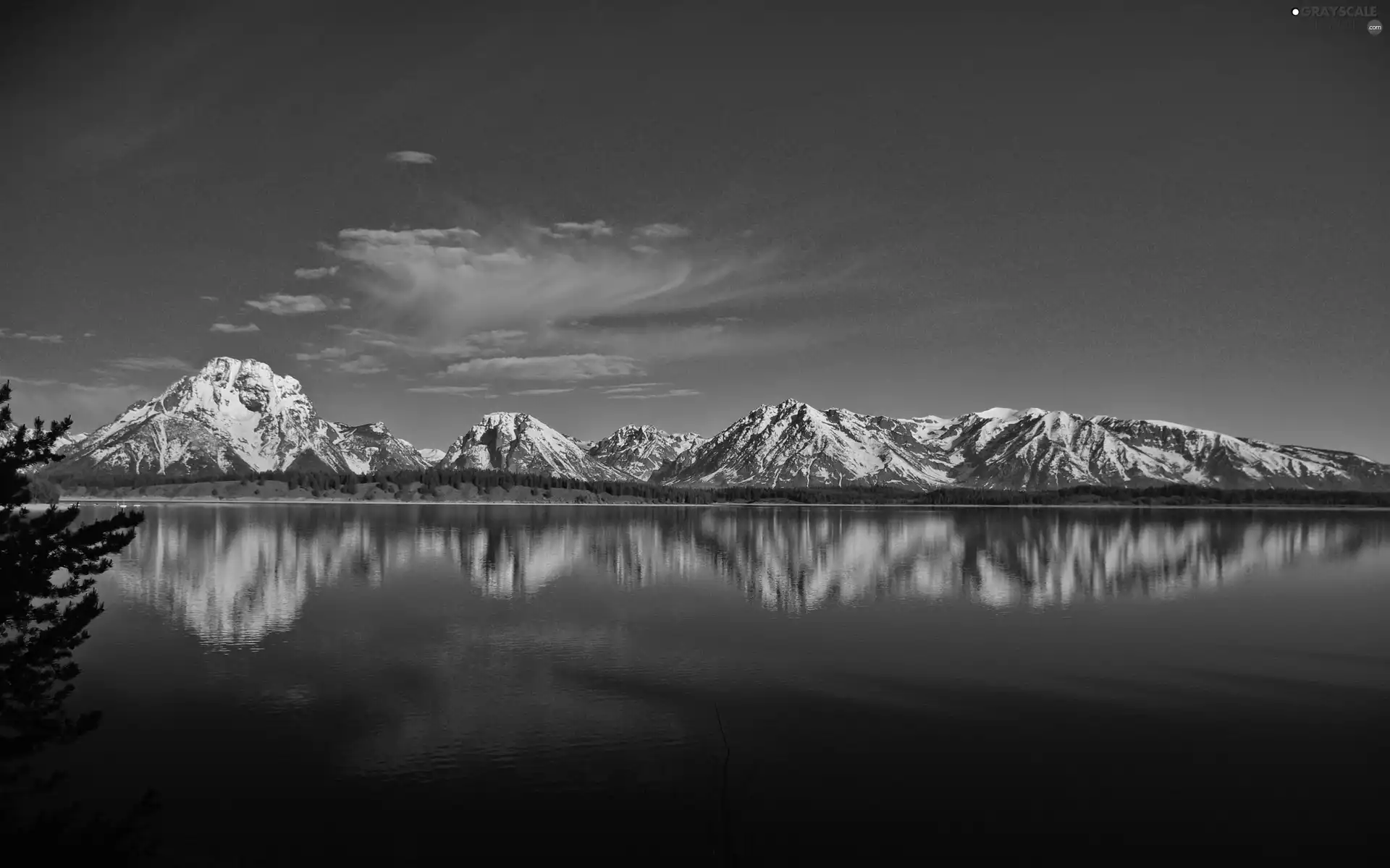 reflection, Mountains, lake