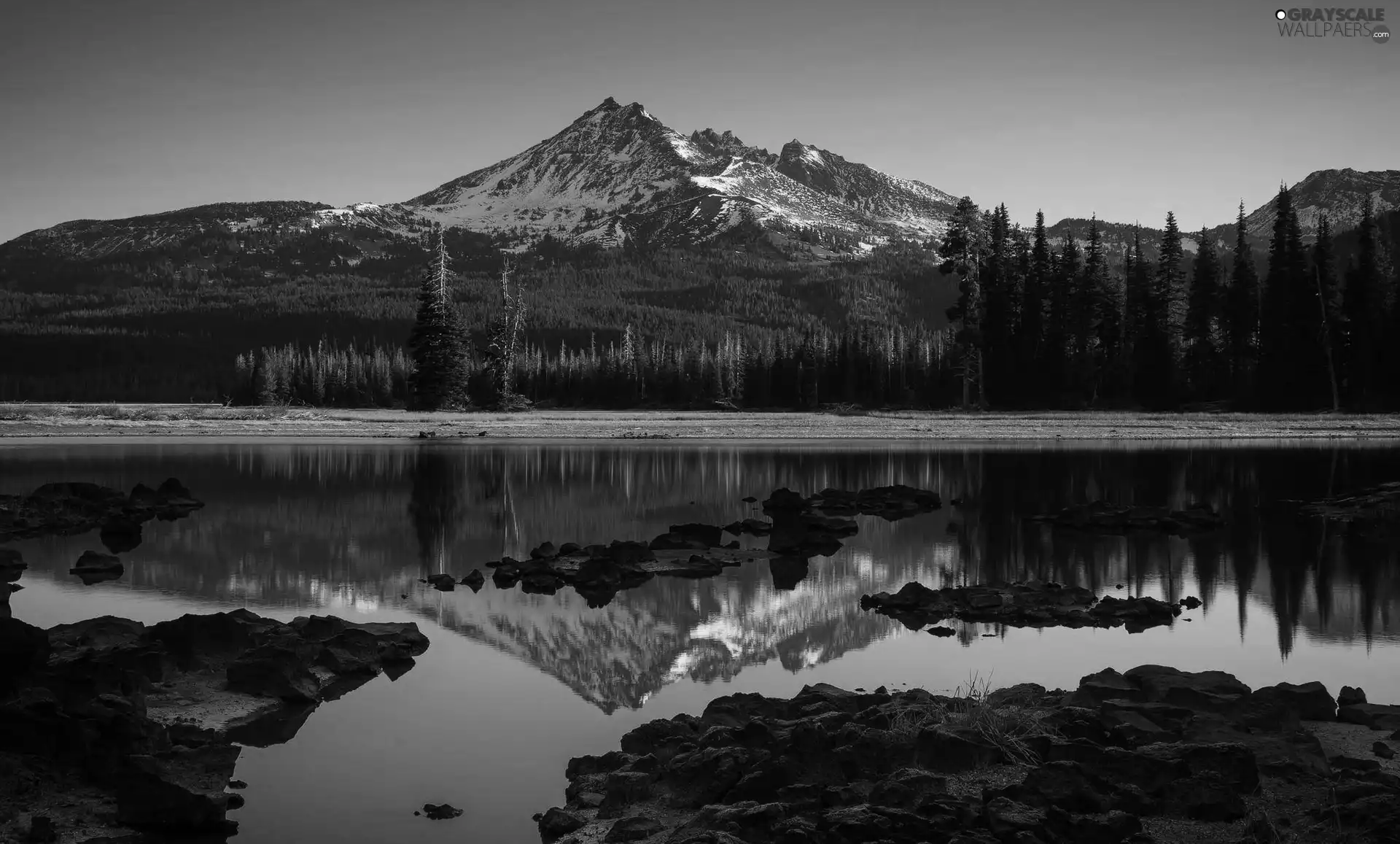 reflection, lake, Mountains