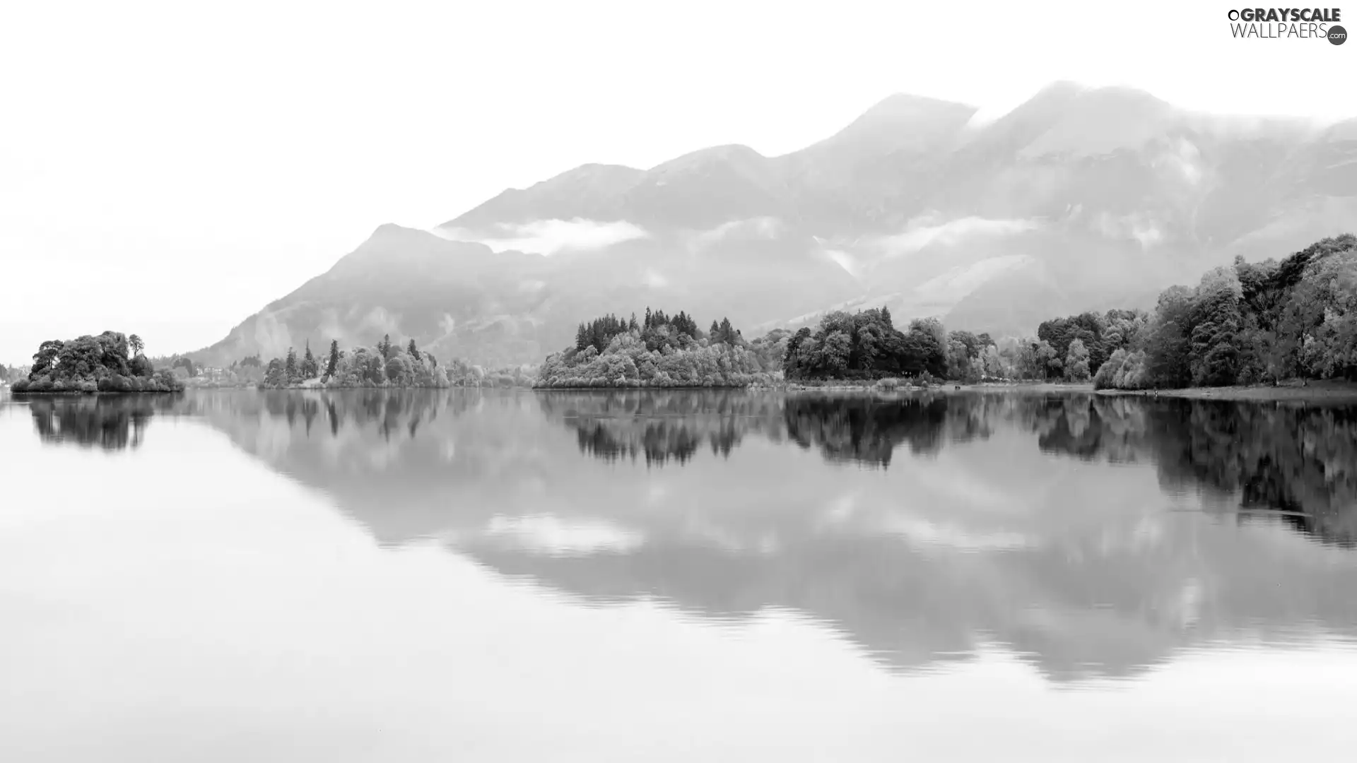 reflection, lake, Mountains