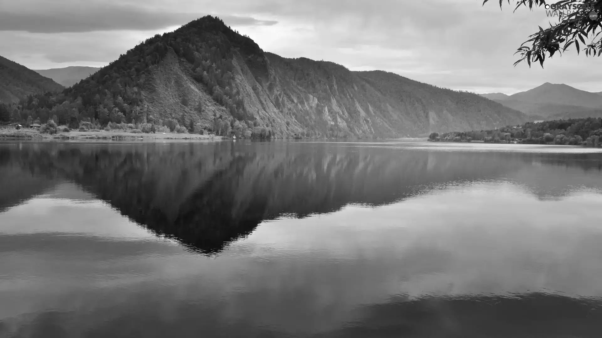 reflection, lake, Mountains