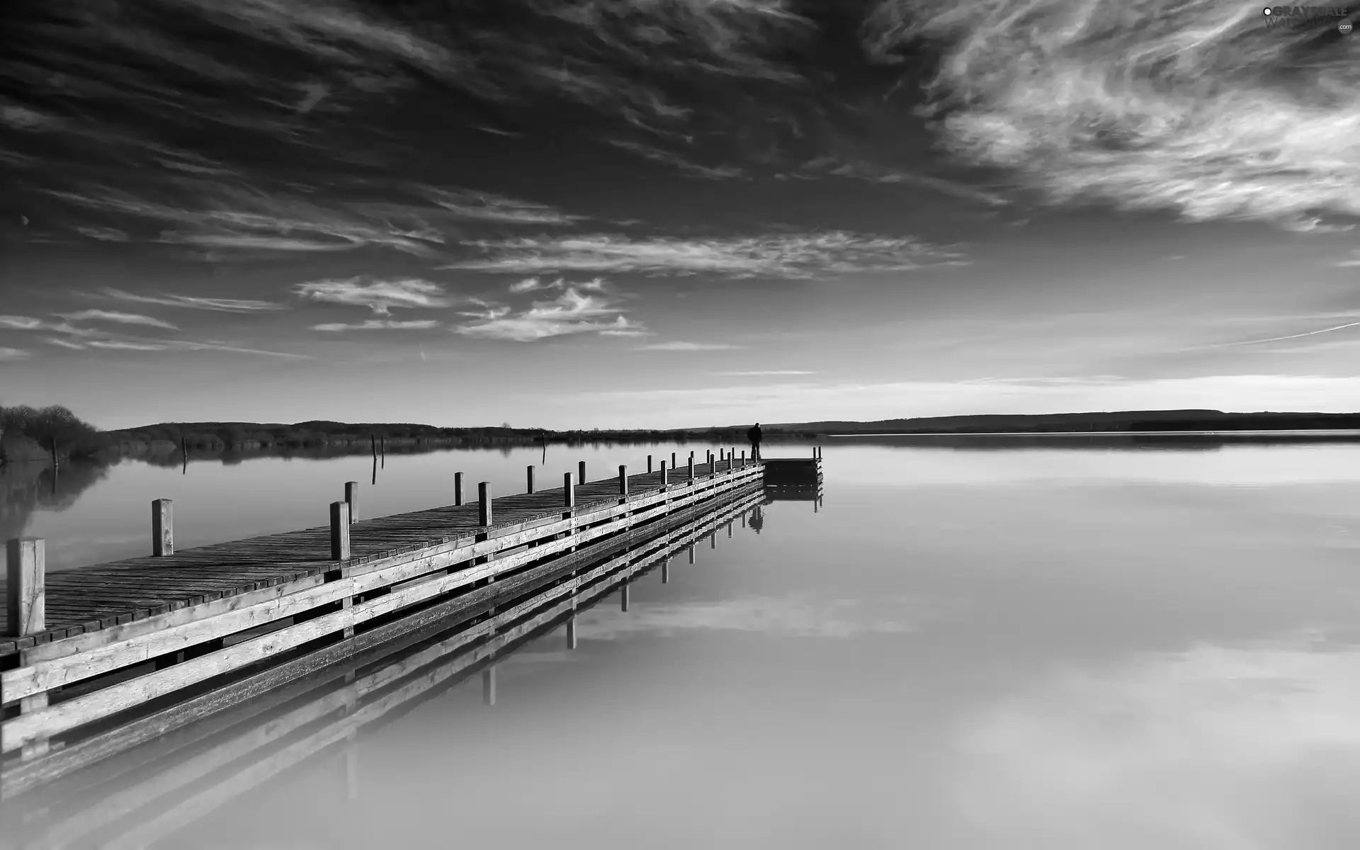 reflection, lake, Platform