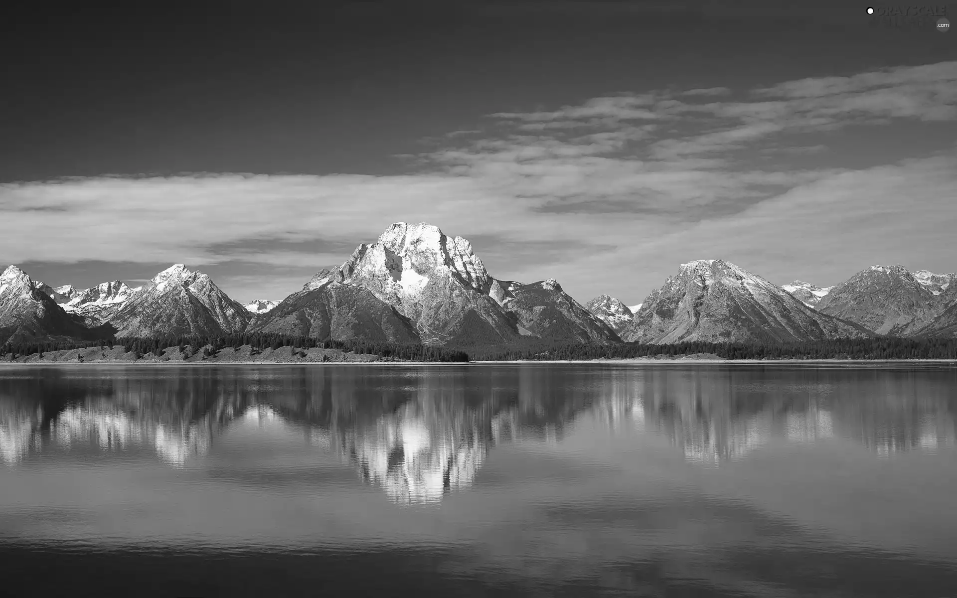 Sky, lake, reflection, Mountains