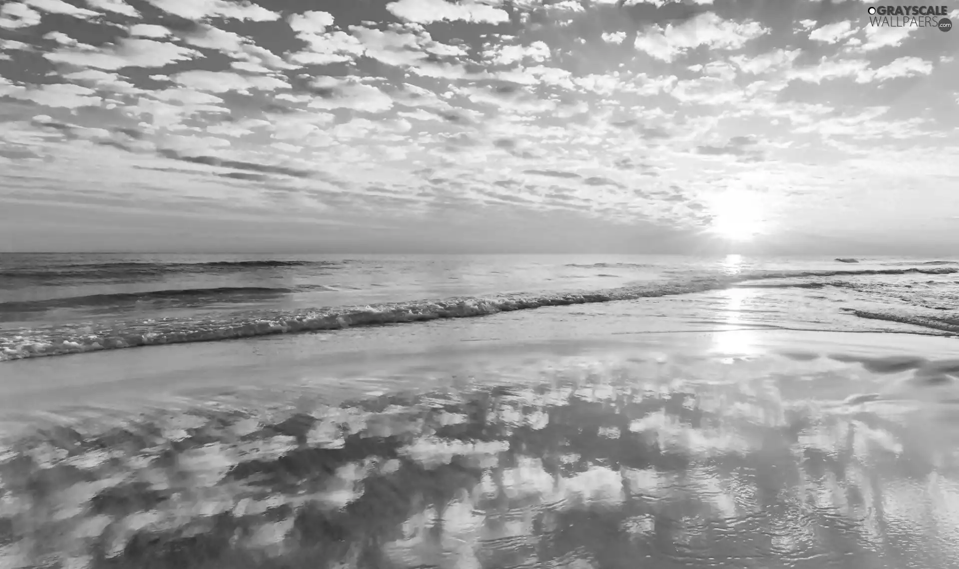 Sunrise, clouds, reflection, sea