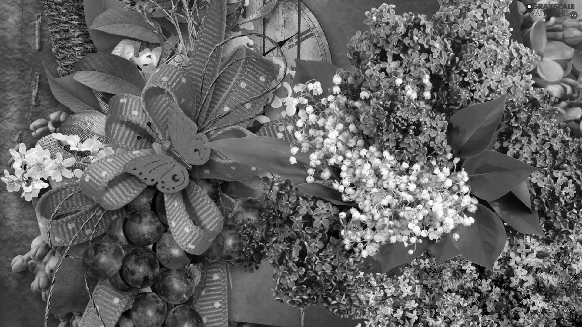 ribbon, lilies, without