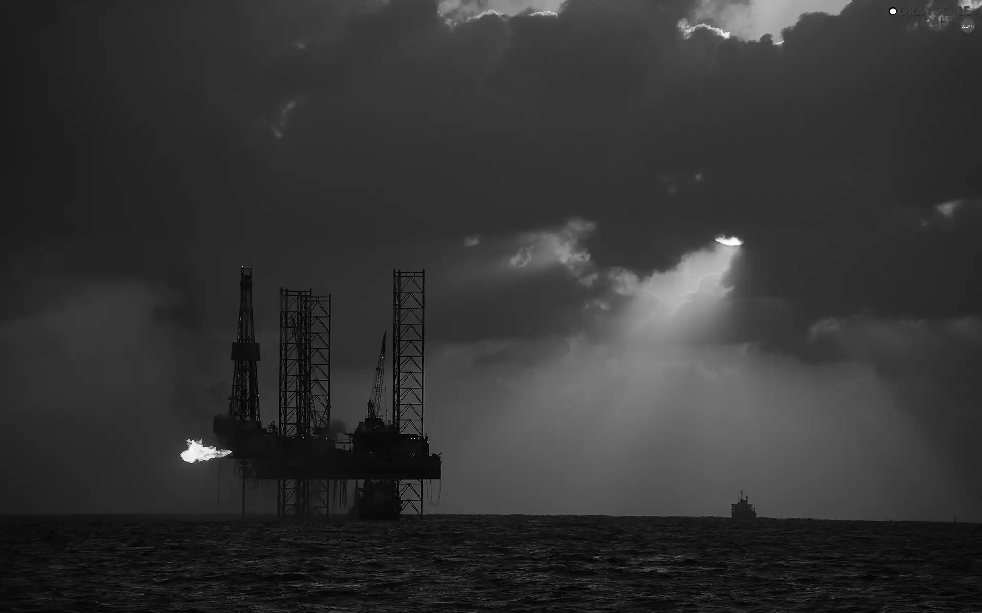 sea, Oil Rig