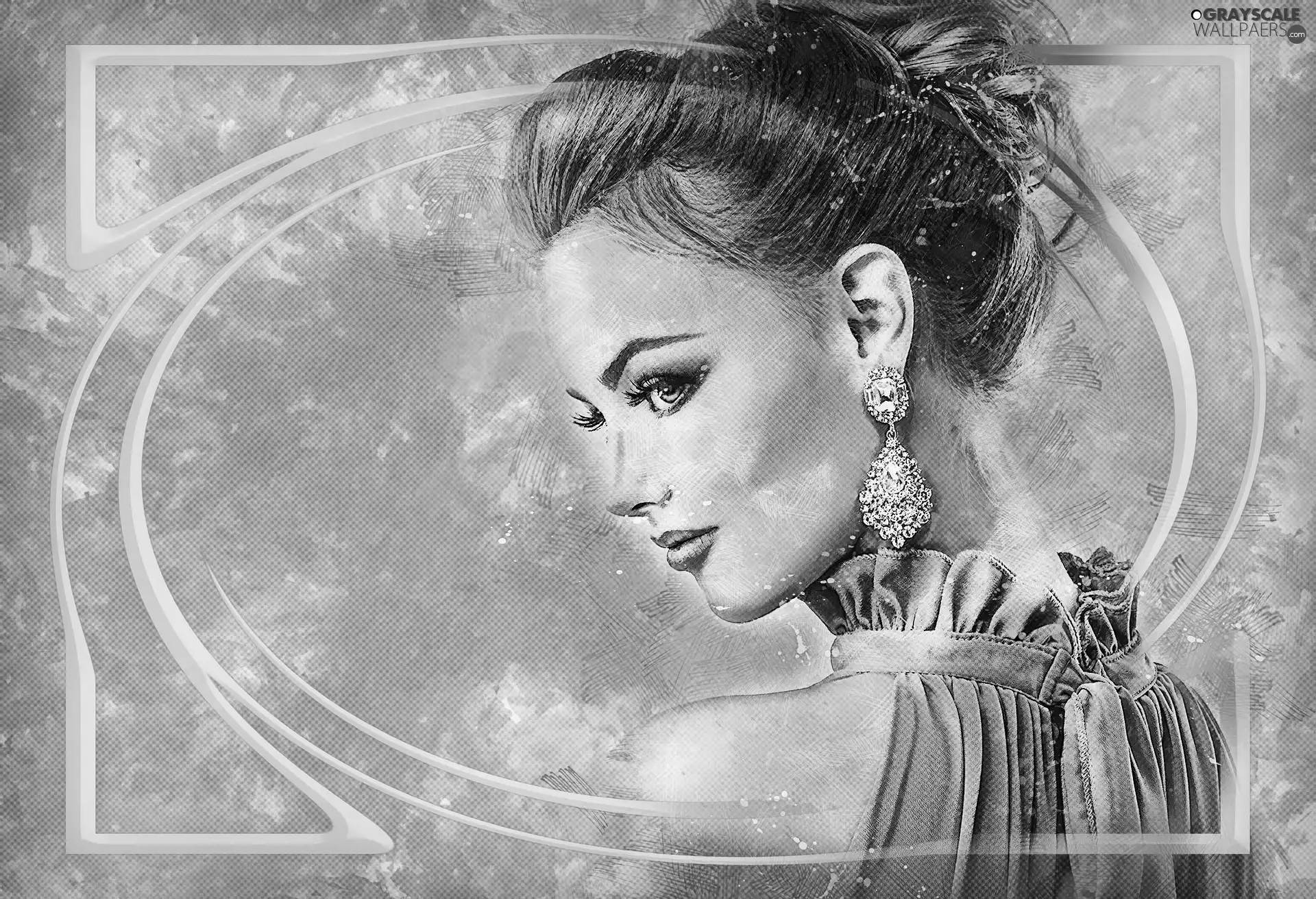 graphics, Women, ear-ring