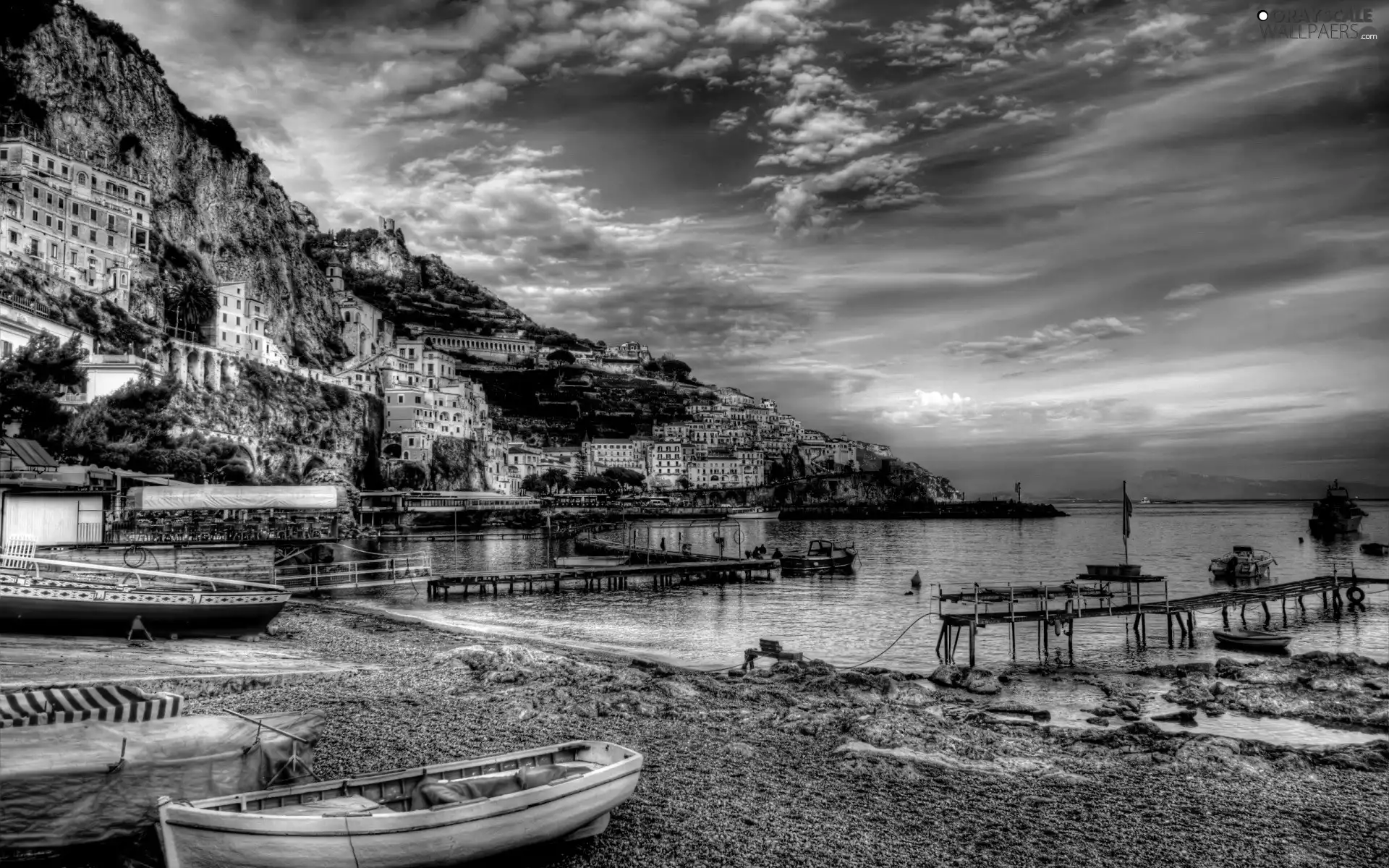 Riomaggiore, Italy, boats, Houses, sea
