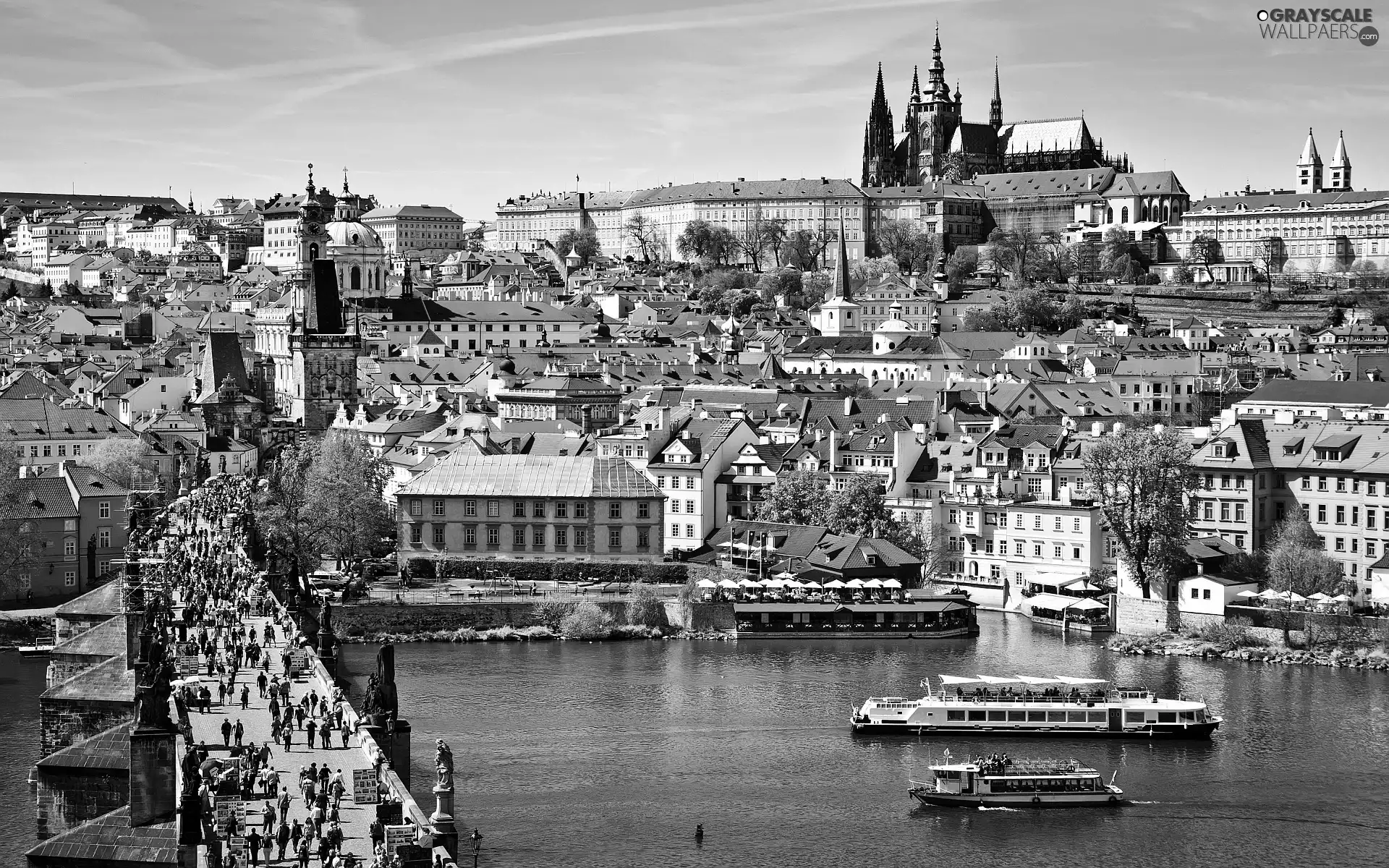 River, bridge, Prague, Town, Czech Republic