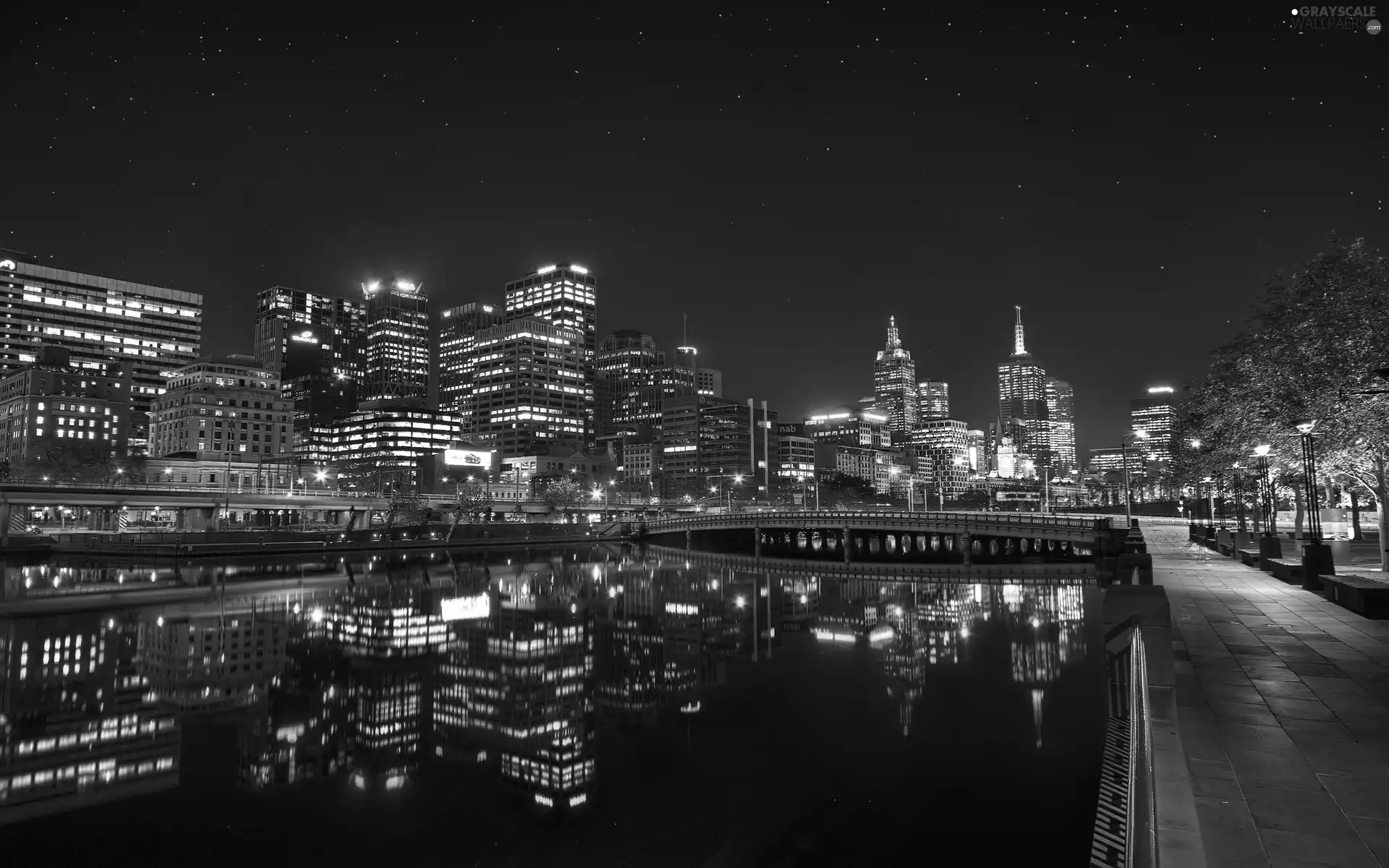 Night, panorama, Melbourne