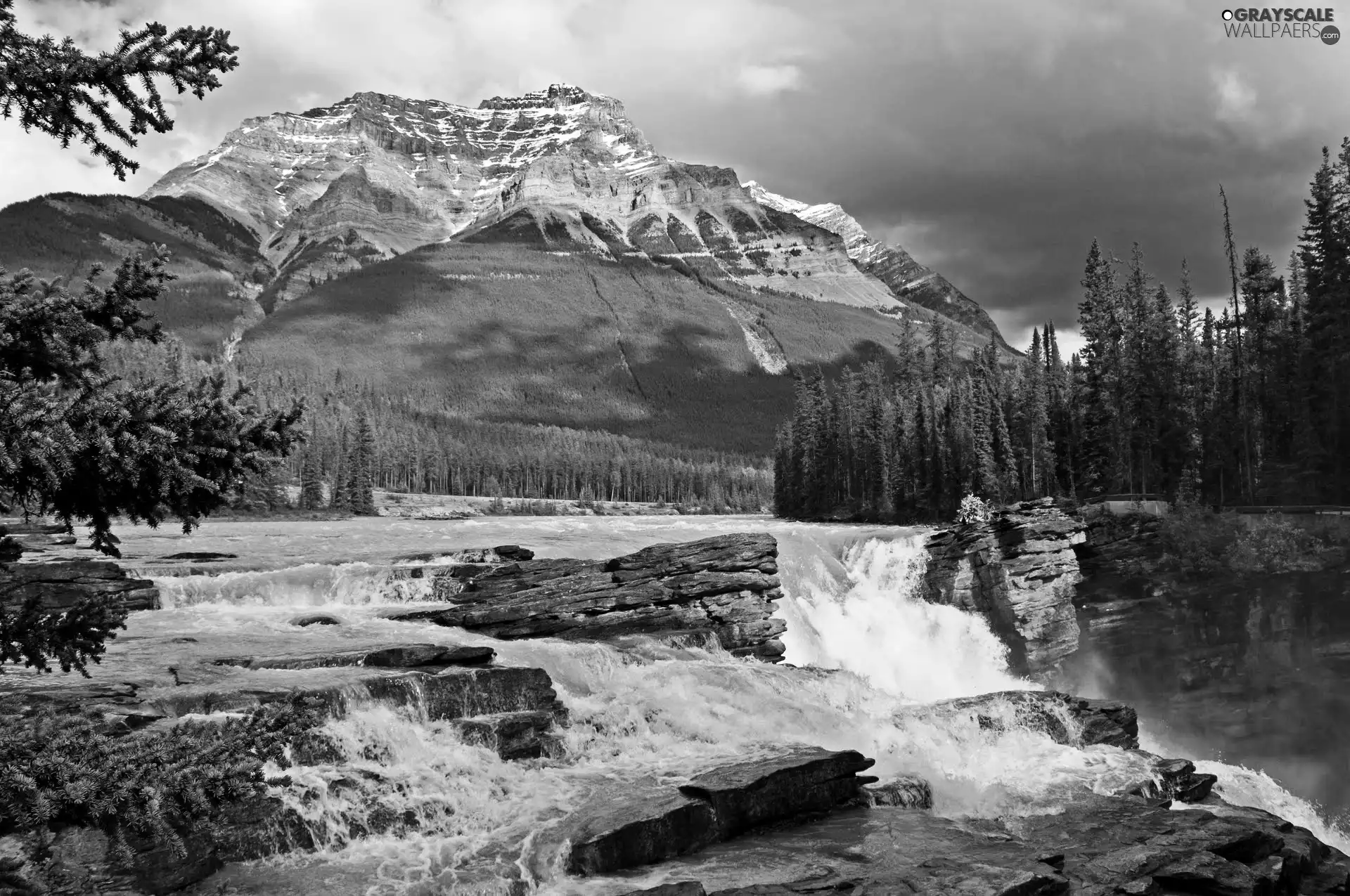 River, Mountains, forest