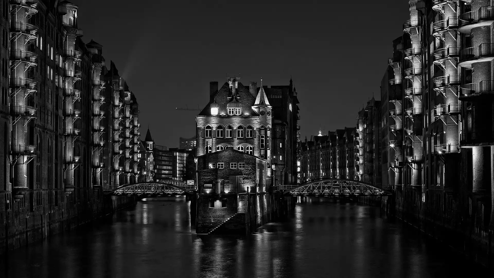 Hamburg, bridge, River, Germany