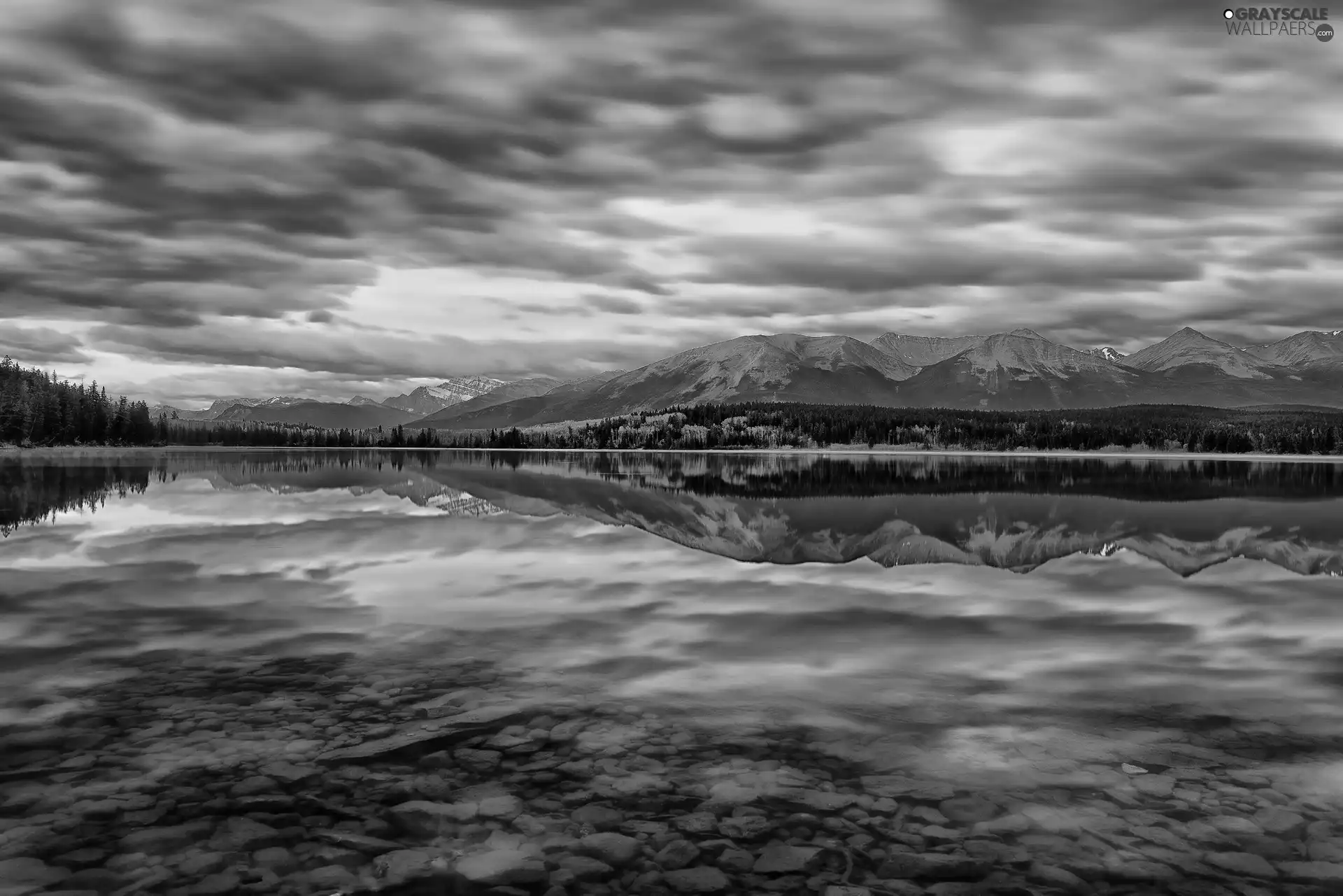 River, Sky, Mountains