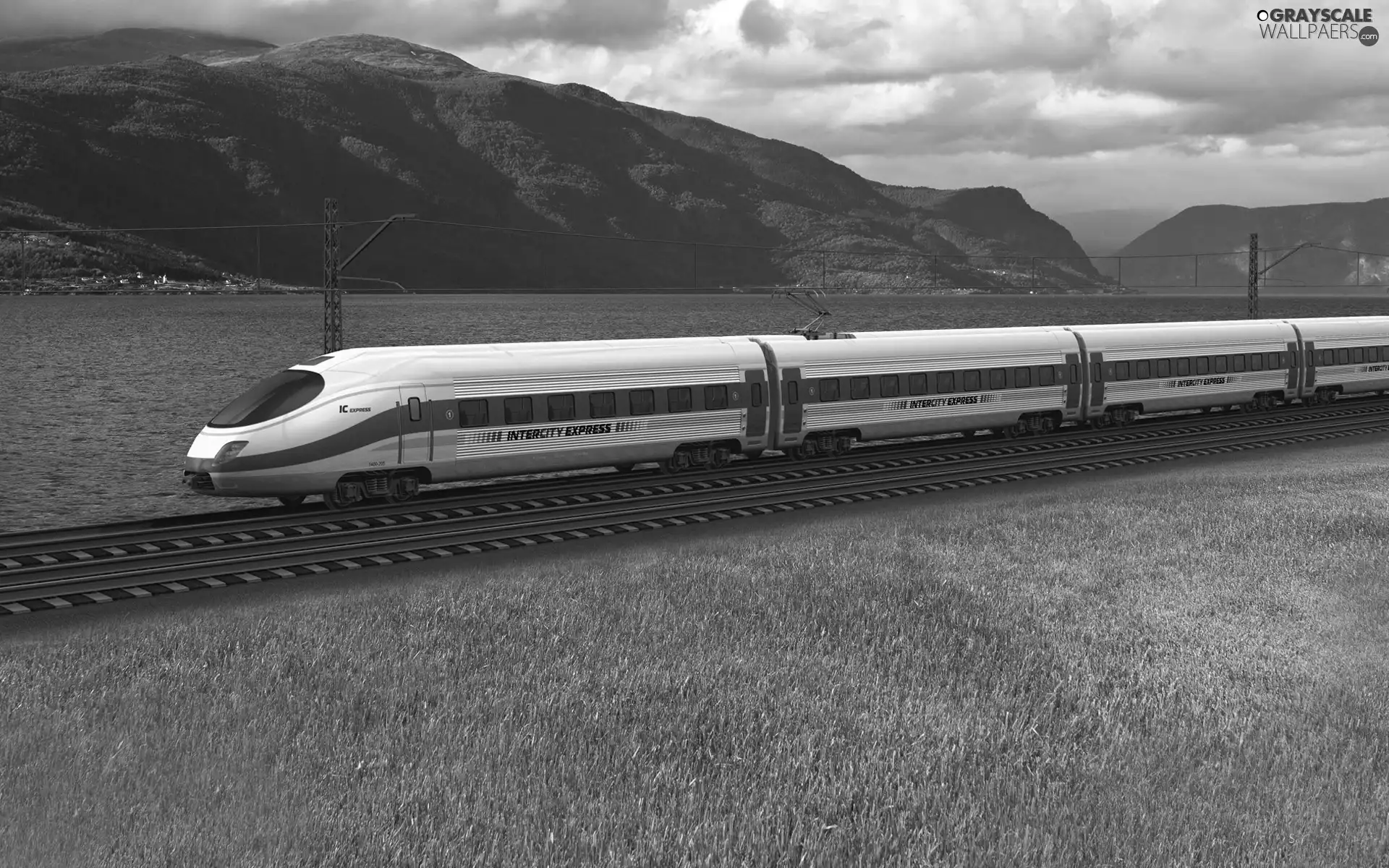 River, Train, Mountains