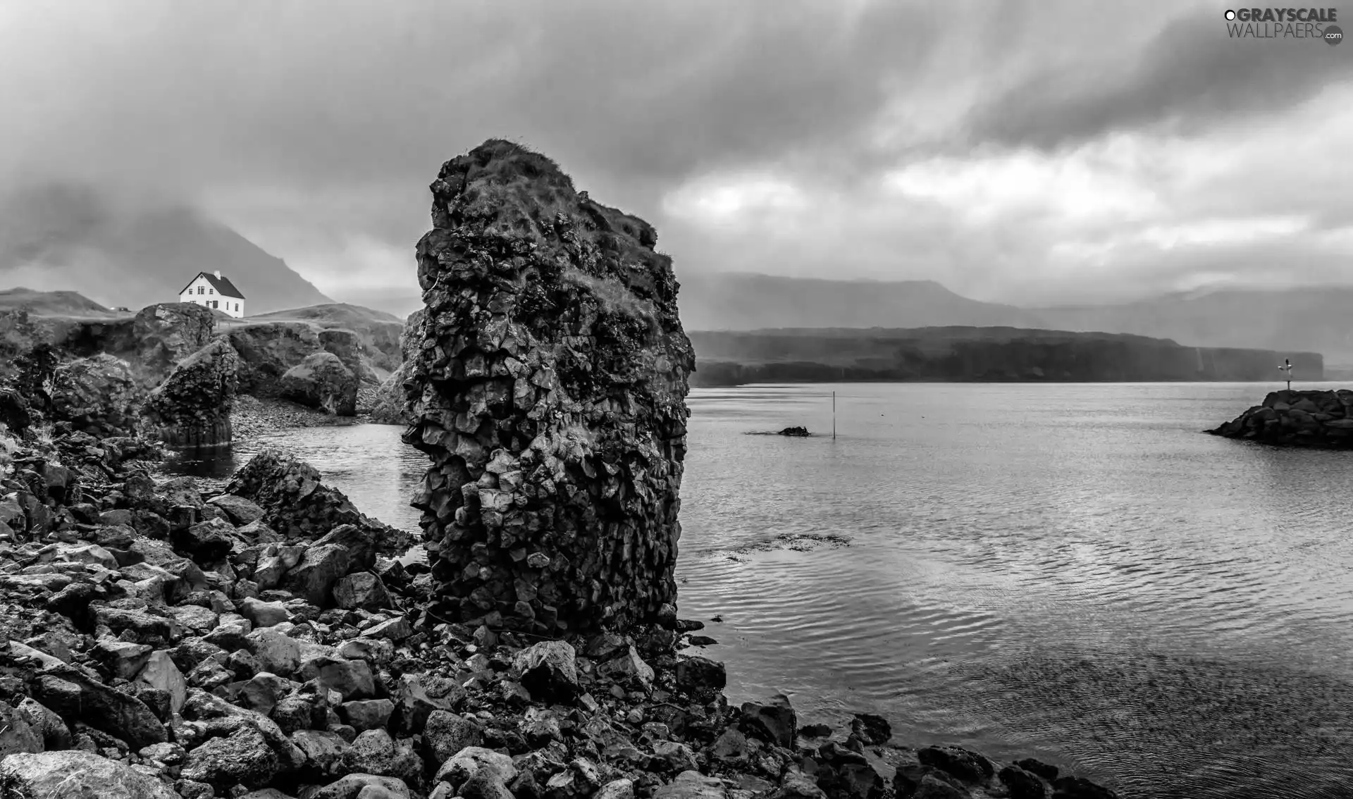 rocks, River