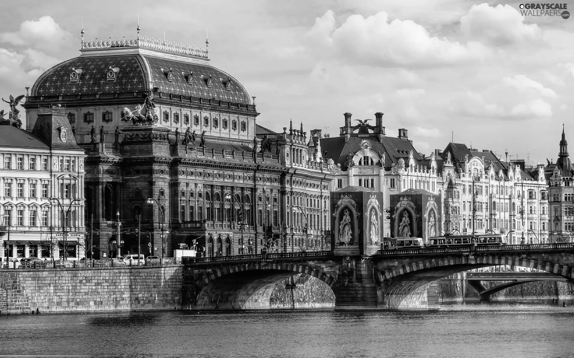 Town, bridge, River, Sights