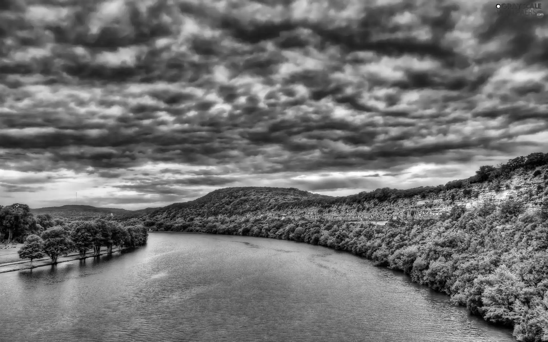 rivers, clouds, channel