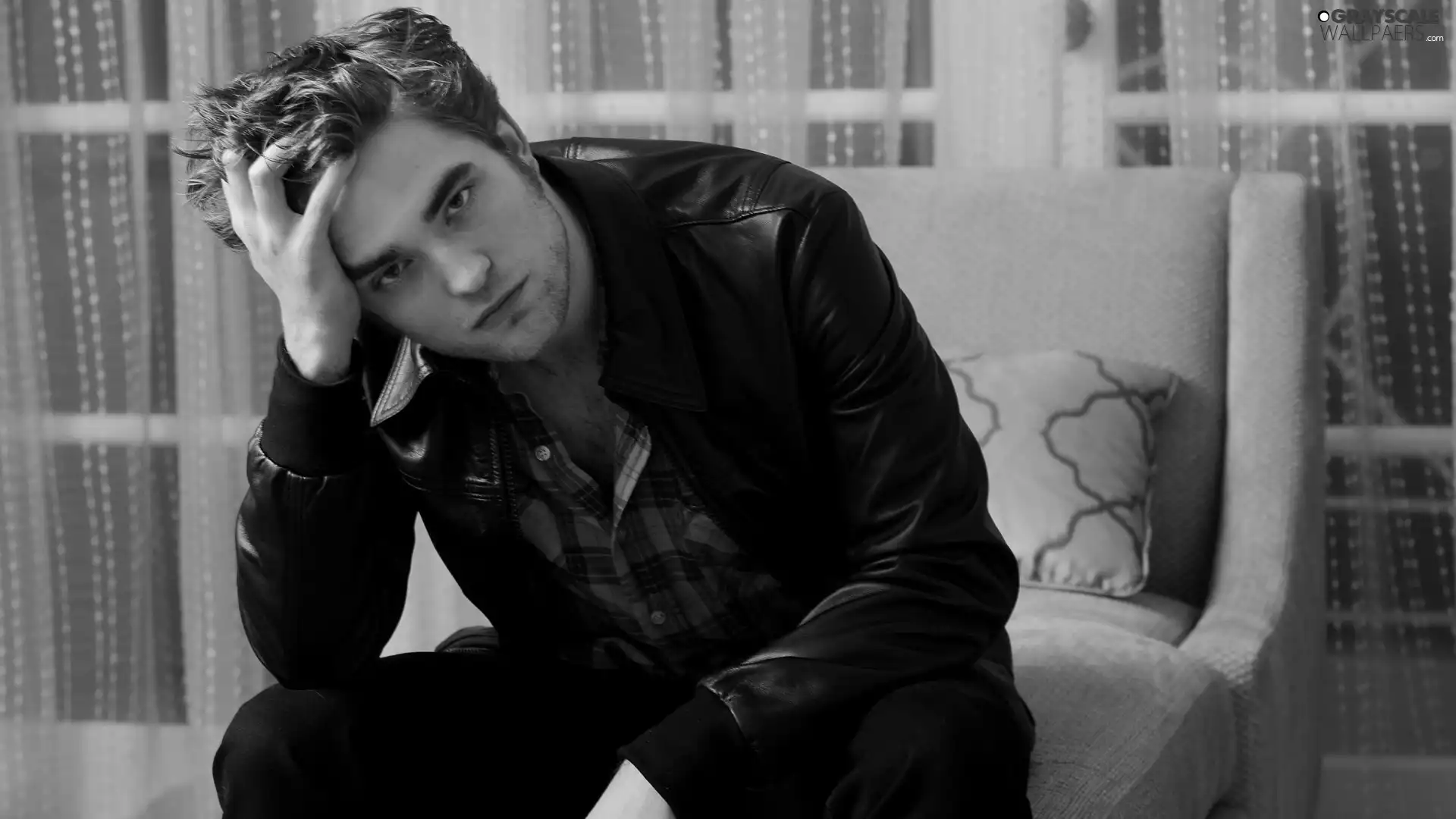 Armchair, thoughtful, Robert Pattinson