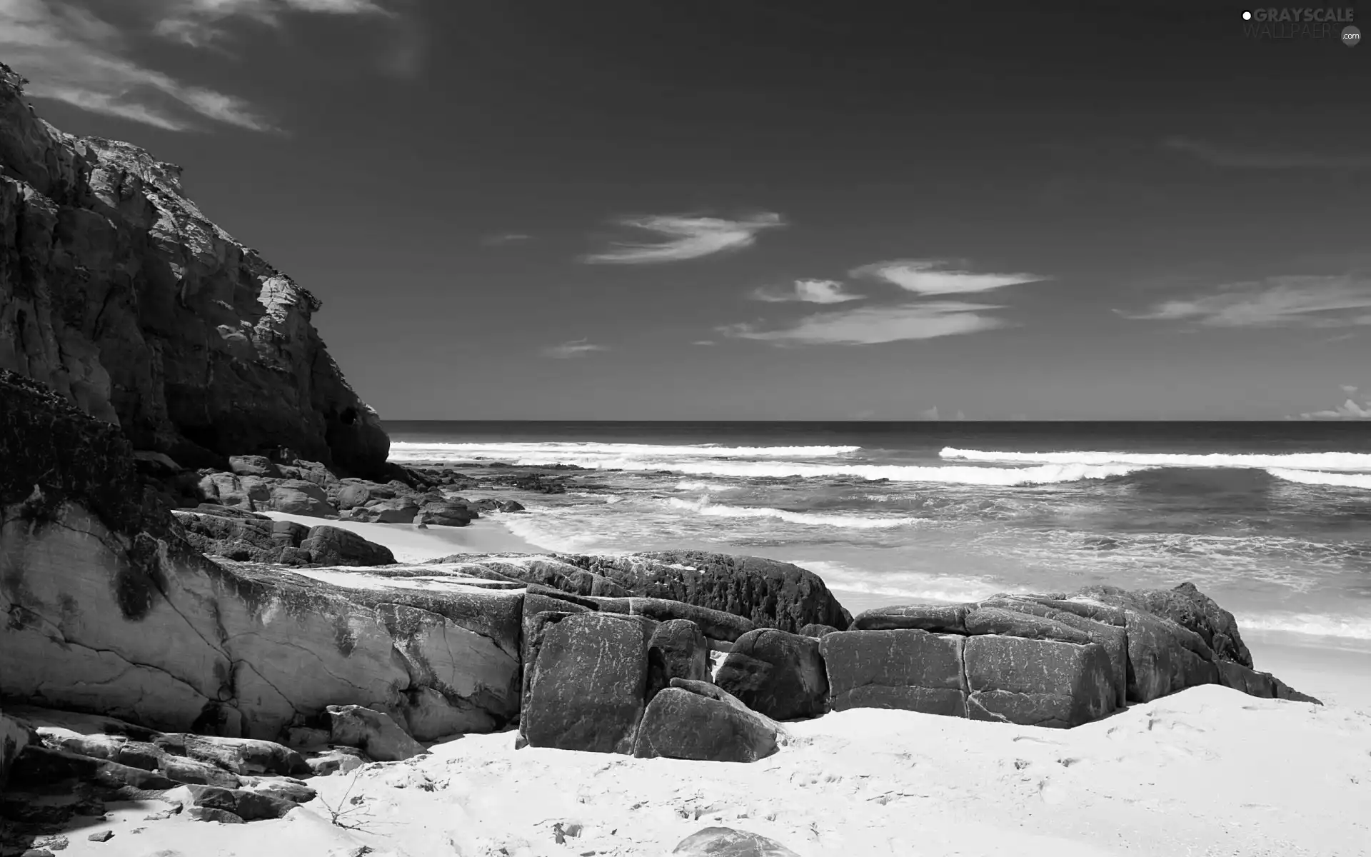 rocks, sea, Beaches