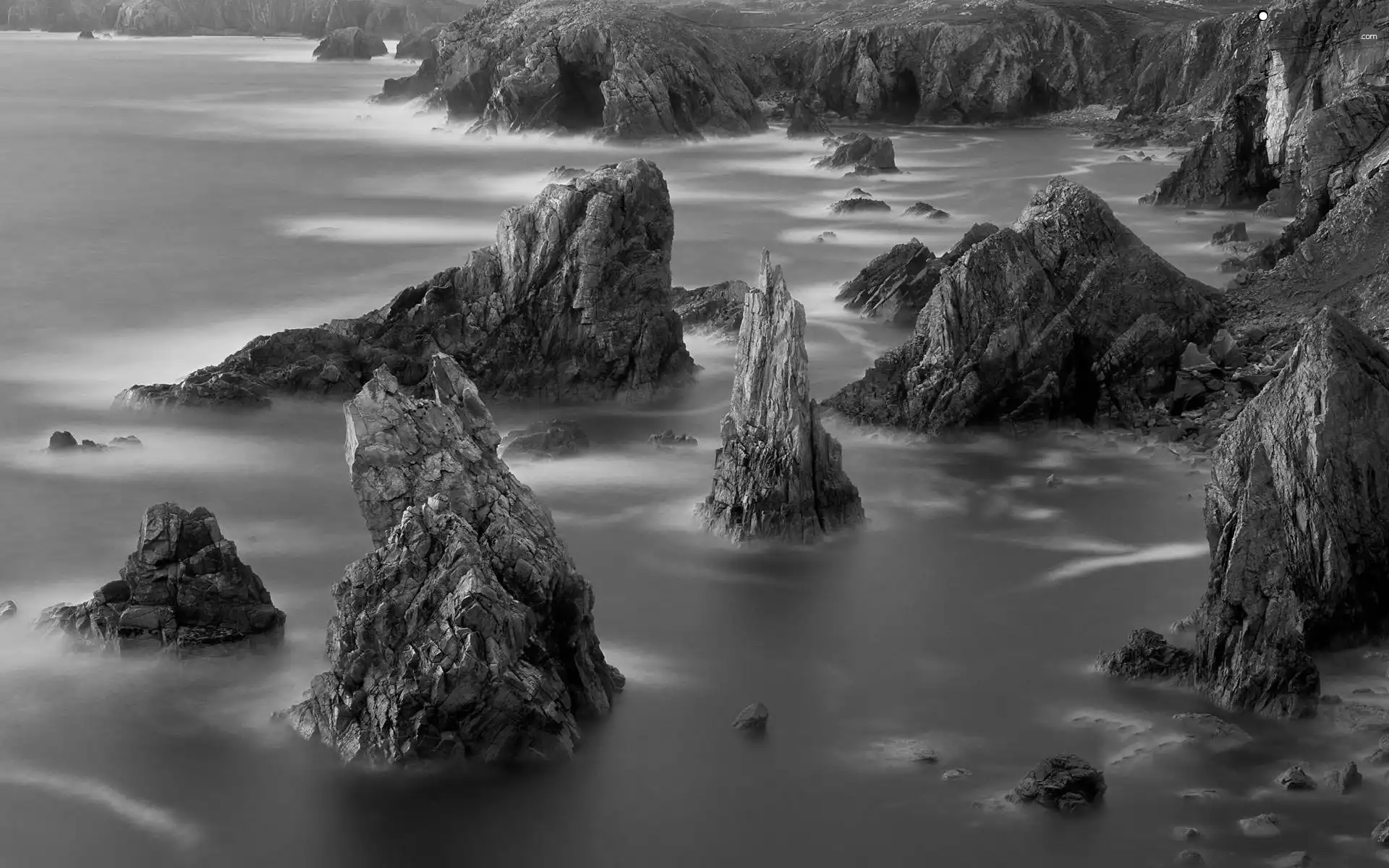 rocks, sea, Coast