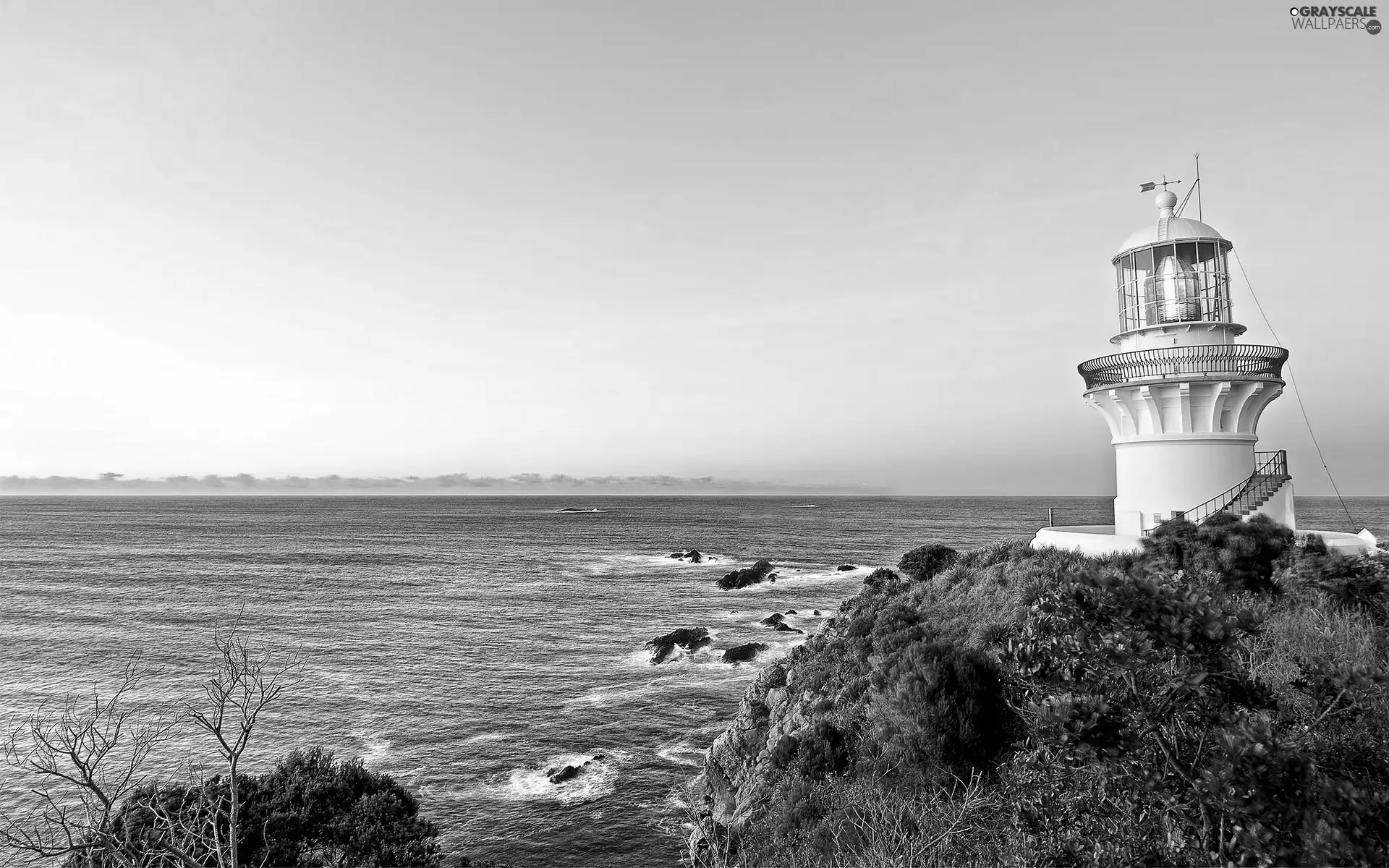 Lighthouse, sea, rocks, maritime