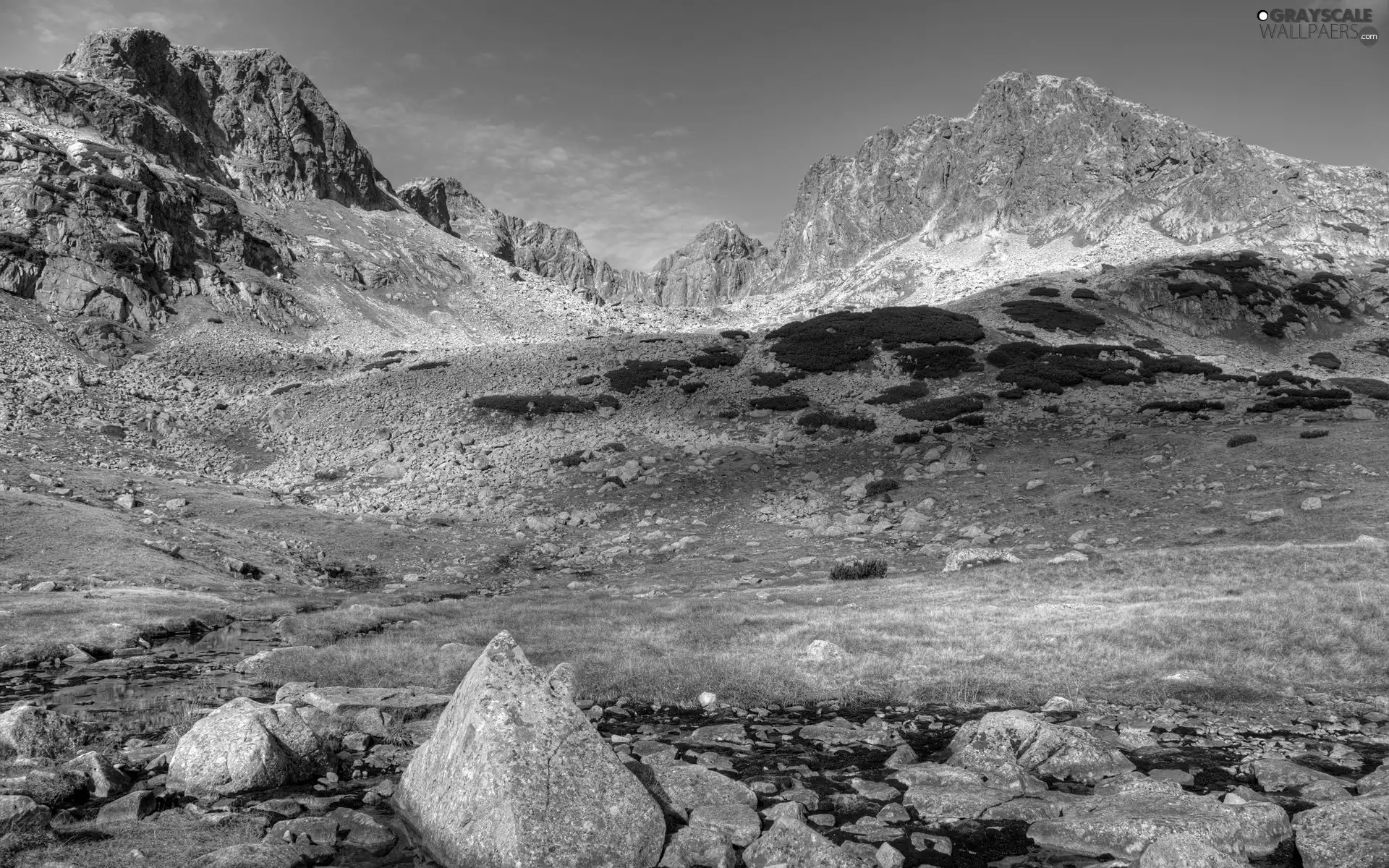 Mountains, rocks