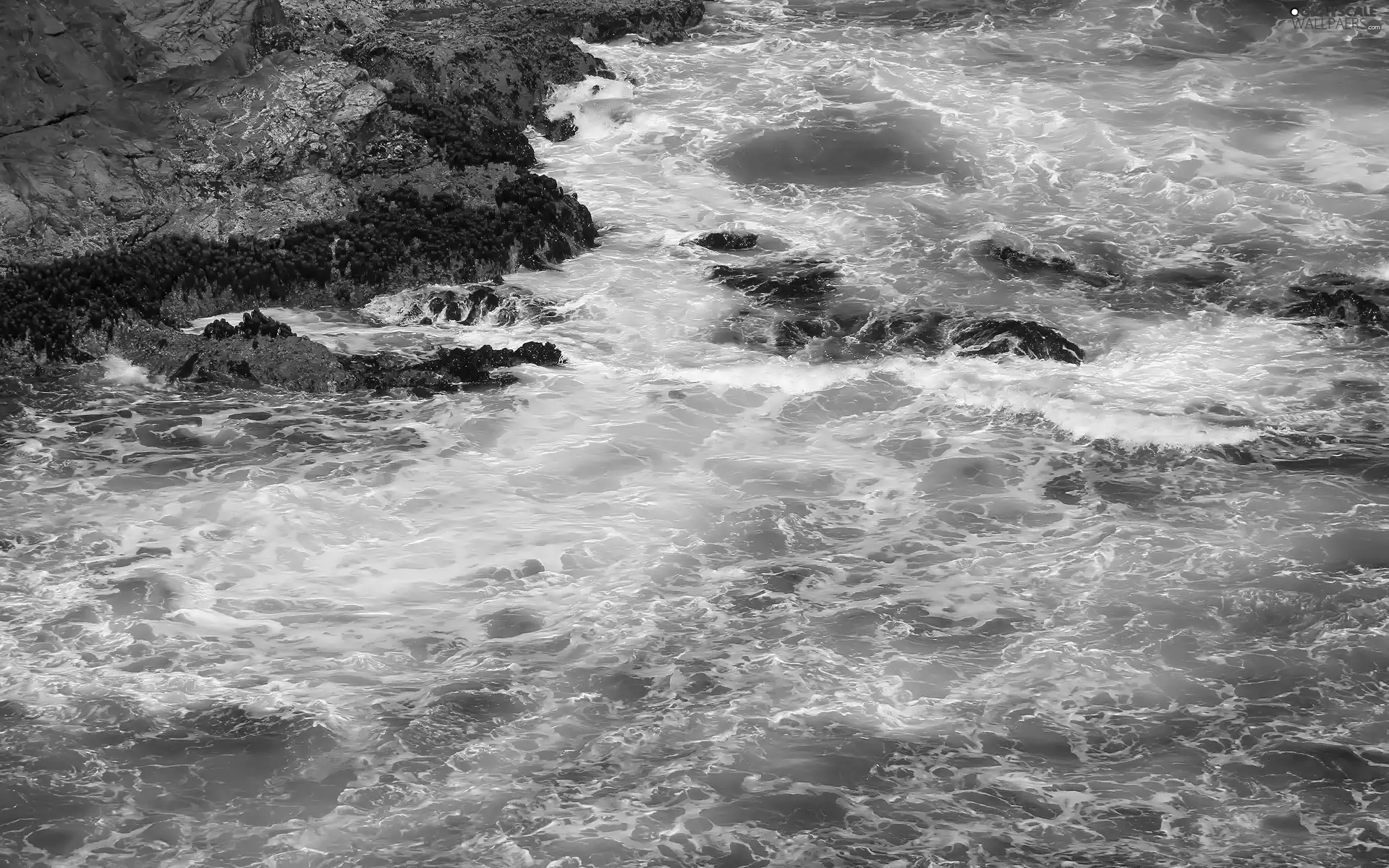 rocks, sea, projections