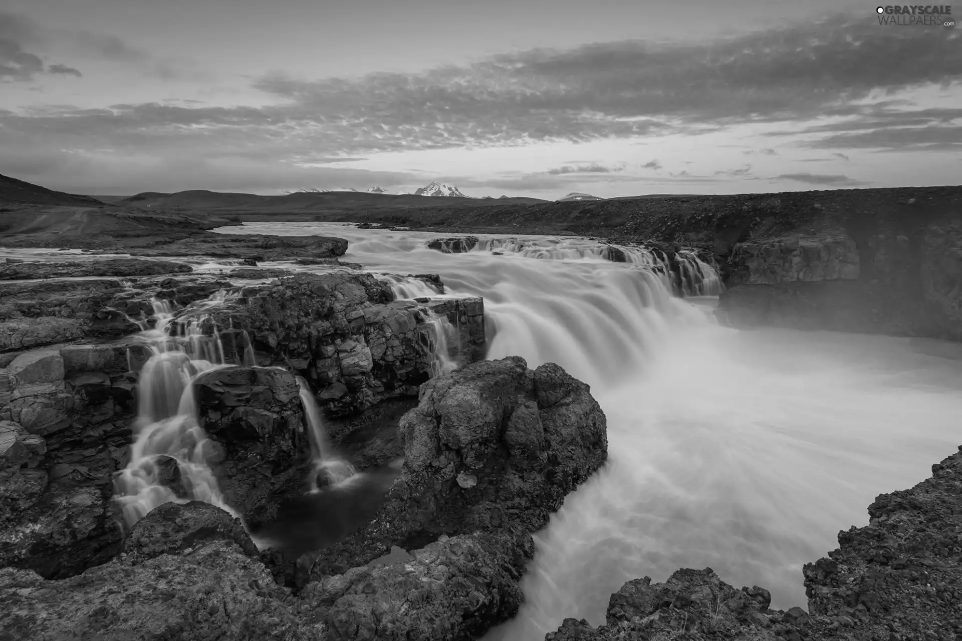 rocks, cascade, River