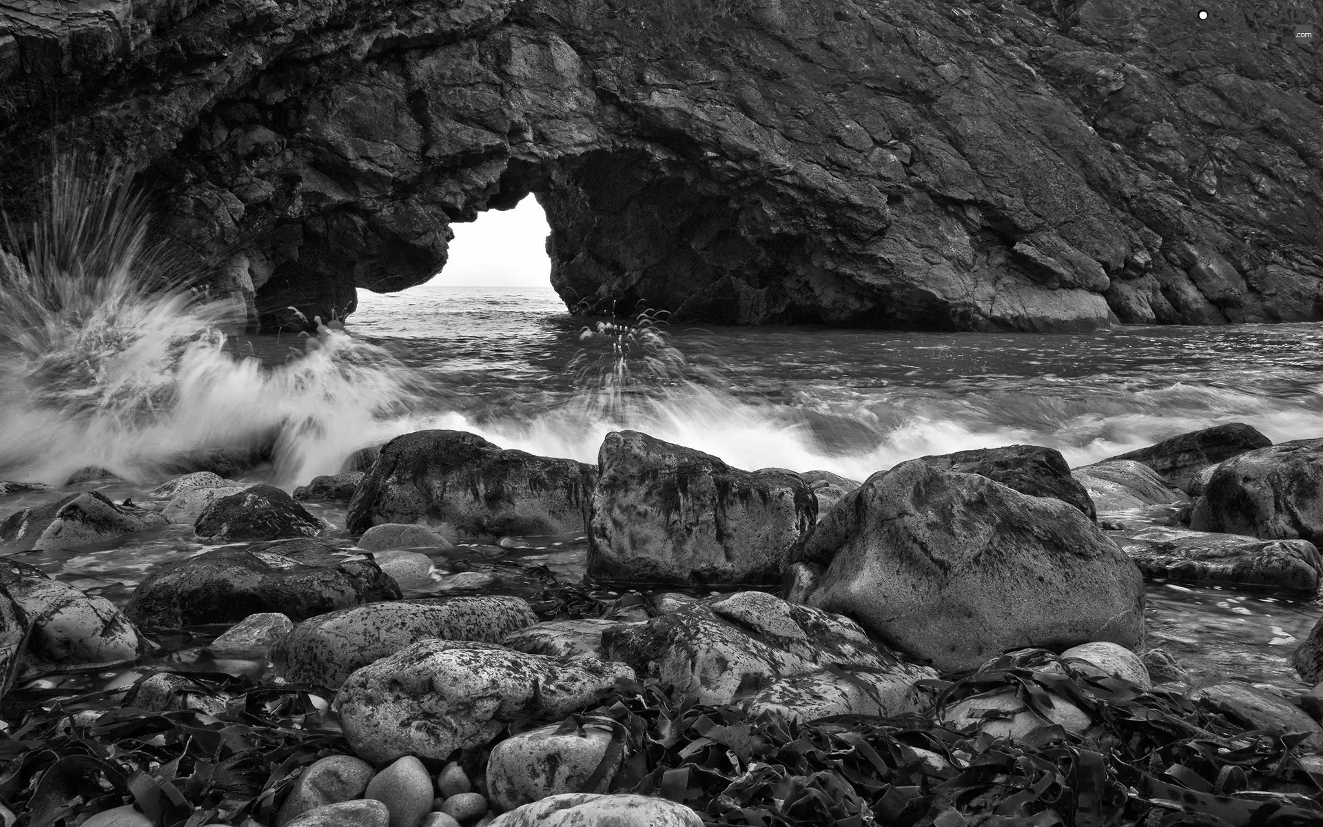 sea, rocks