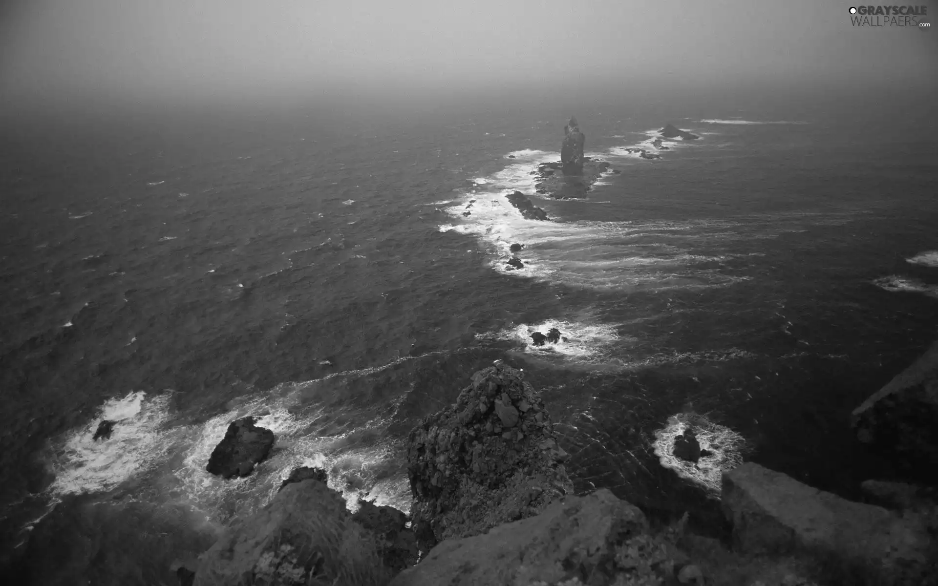 sea, rocks