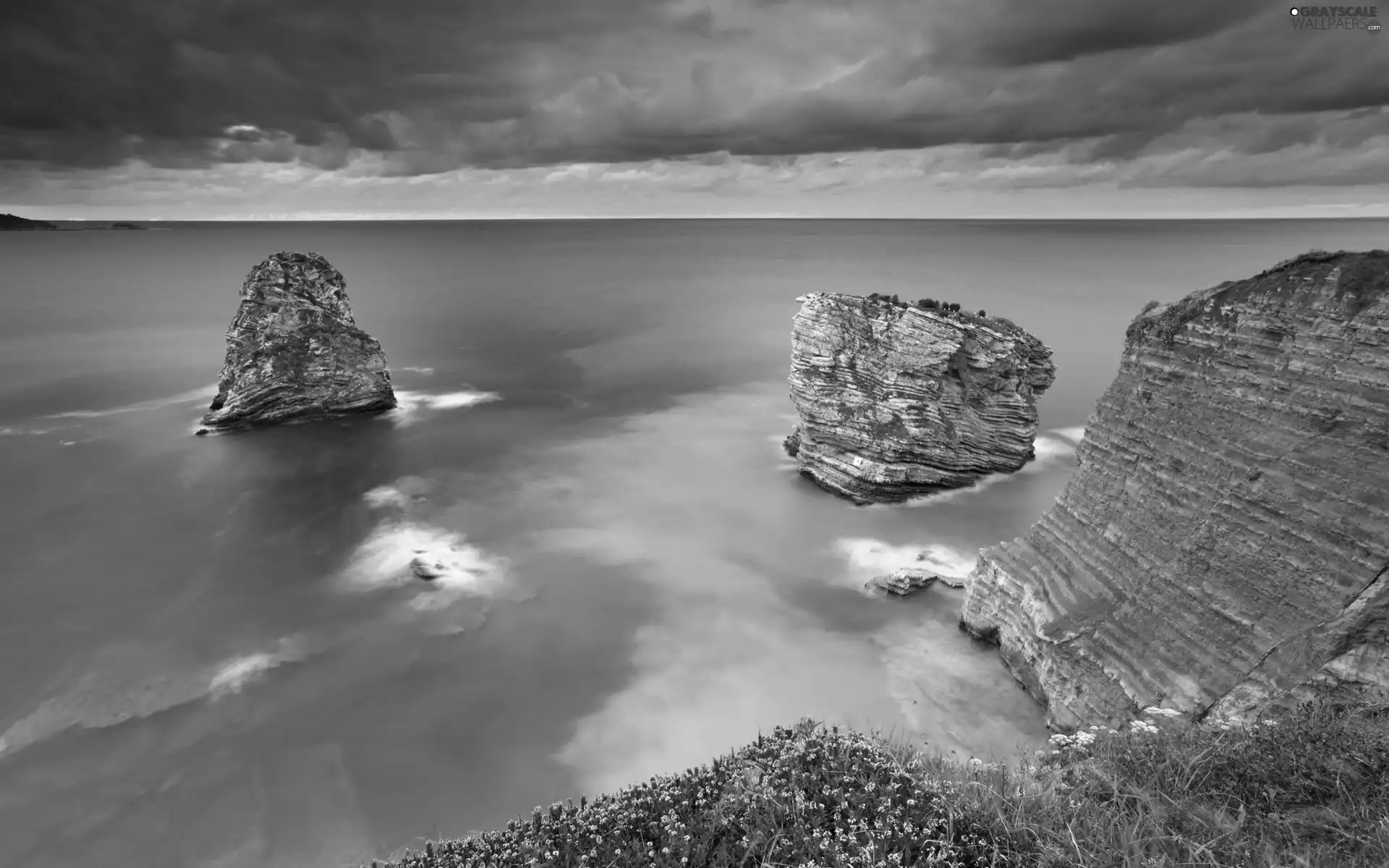 sea, rocks