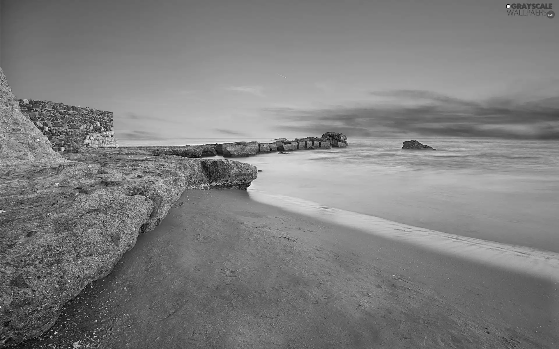 rocks, Beaches, sea