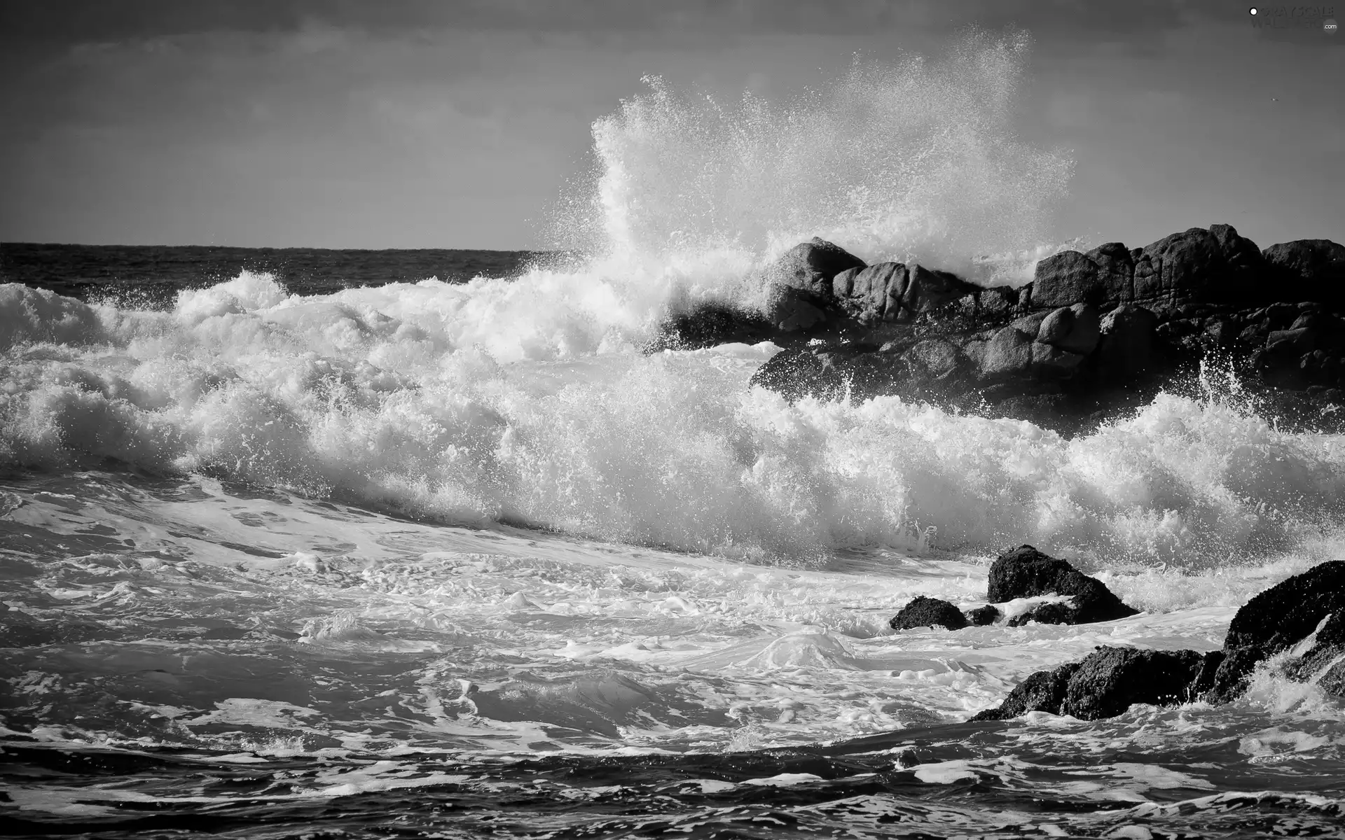 rocks, rough, sea