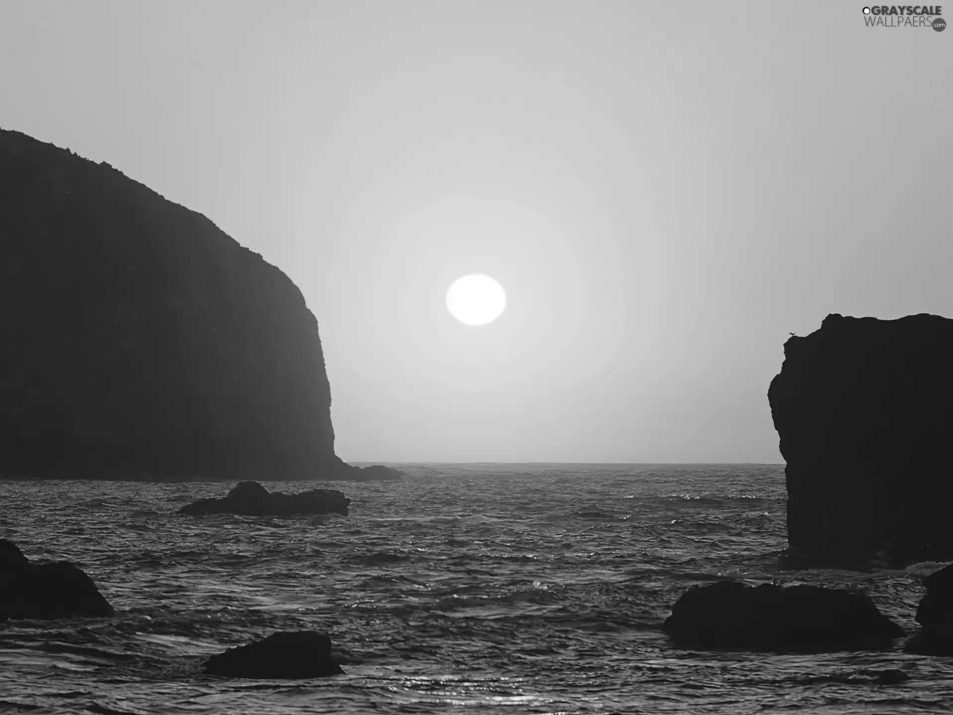Island, rocks, sea, Great Sunsets