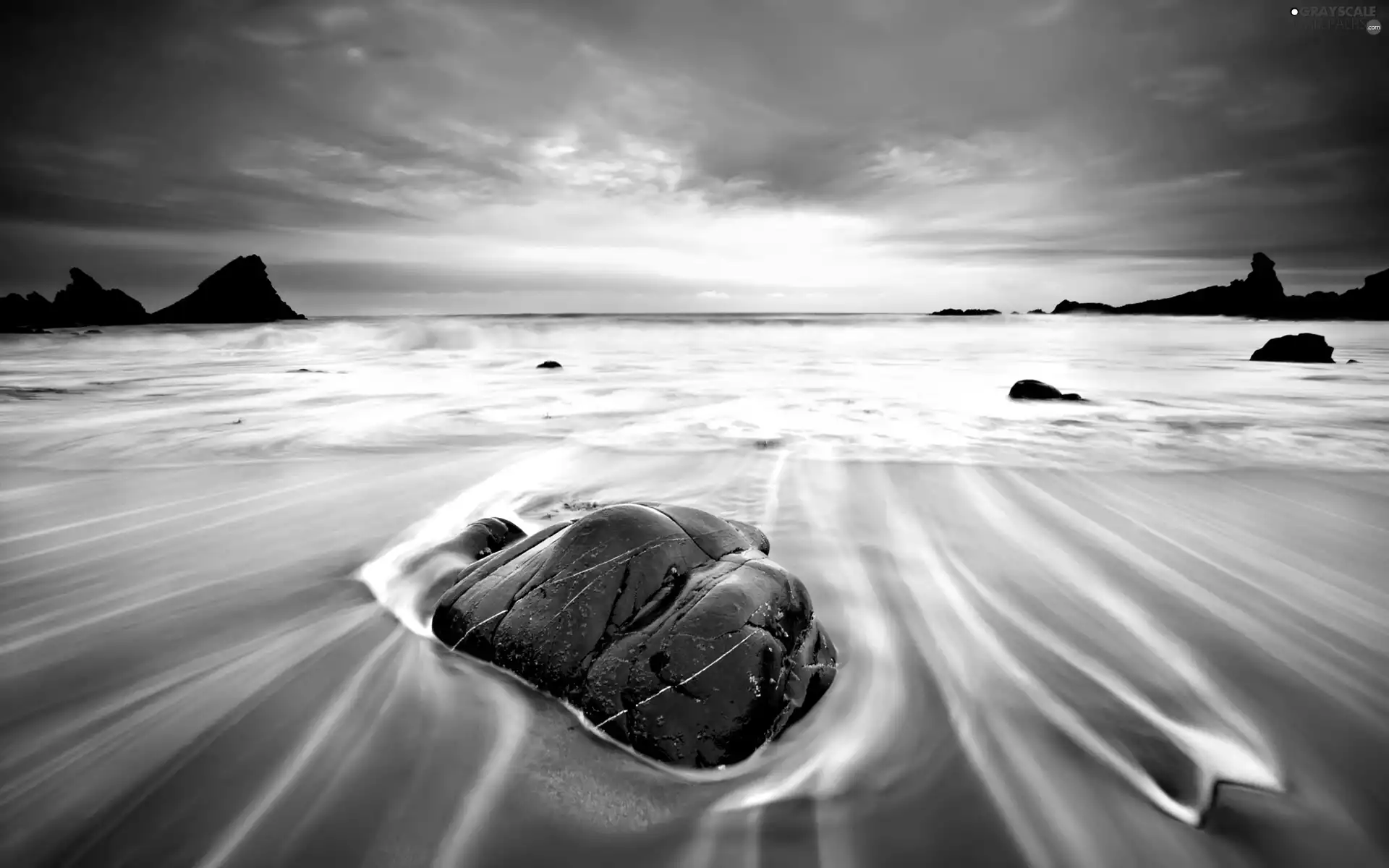 rocks, Stone, sun, sea, west