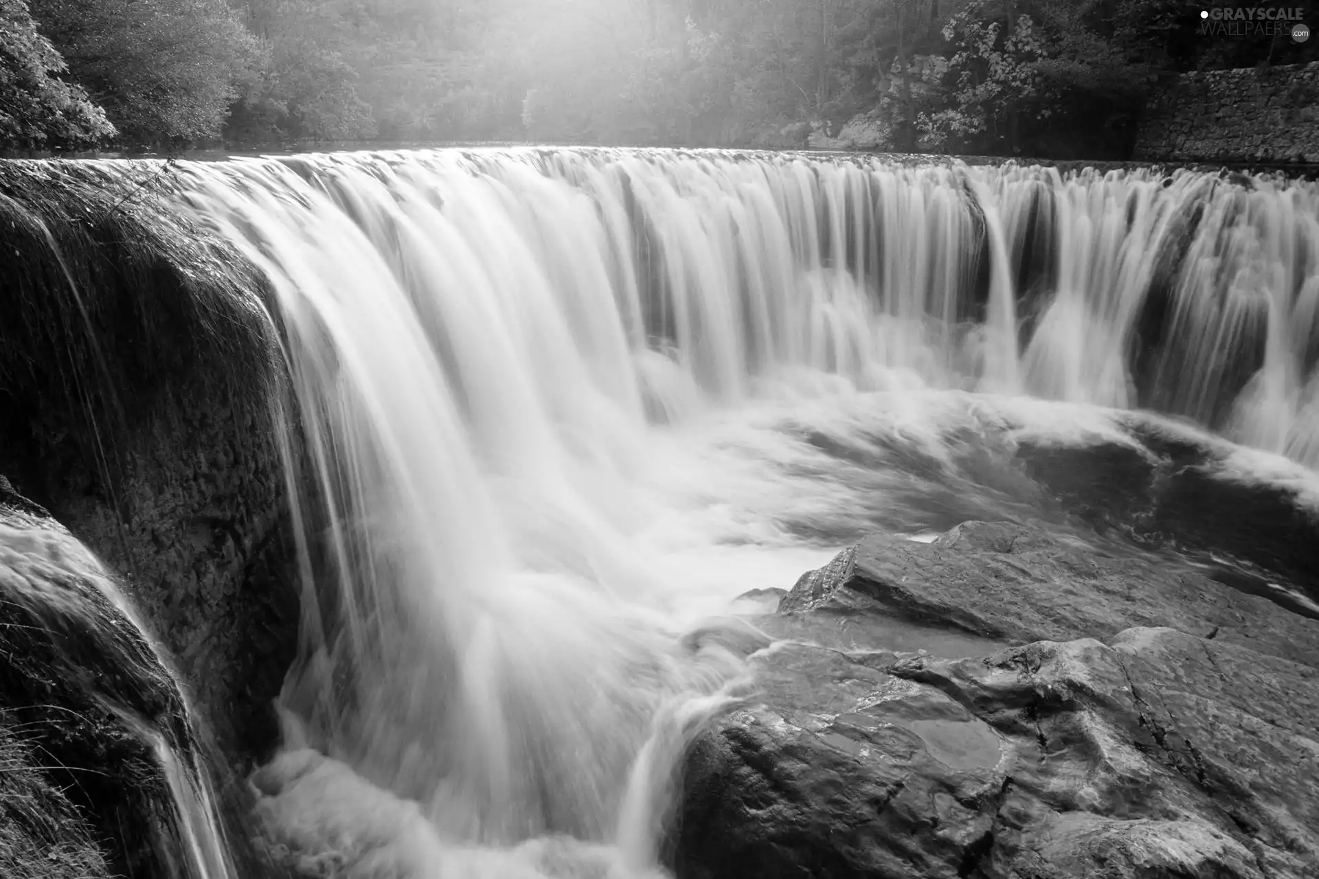 waterfall, Rocks