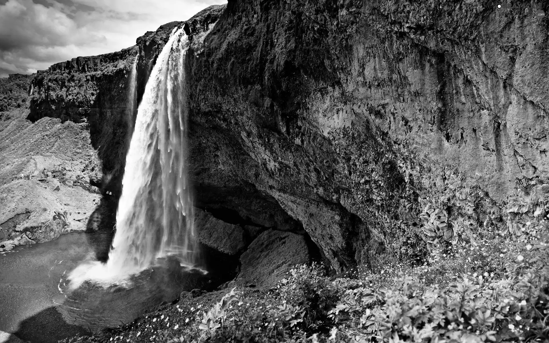 Rocks, River, waterfall