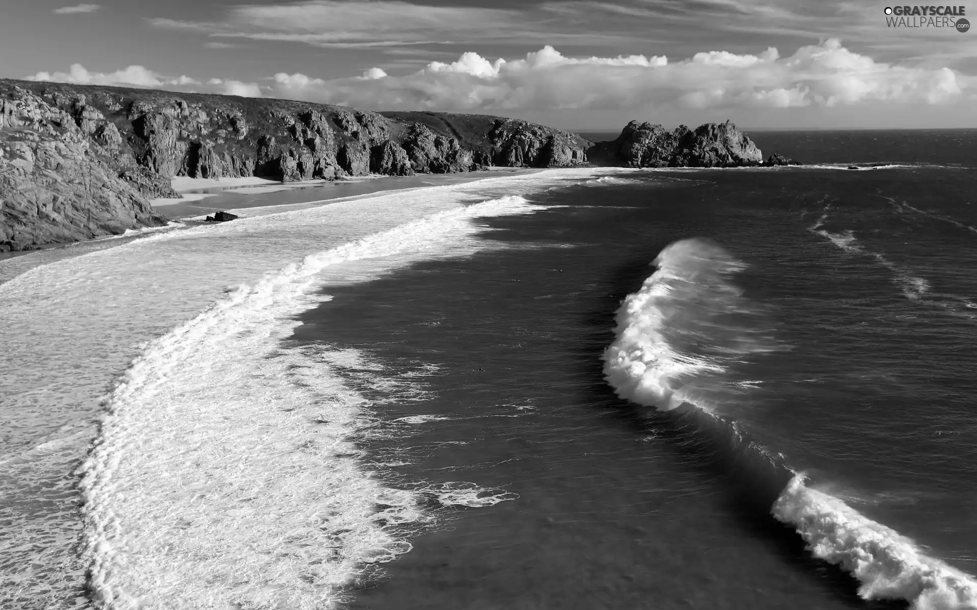 rocks, sea, Waves