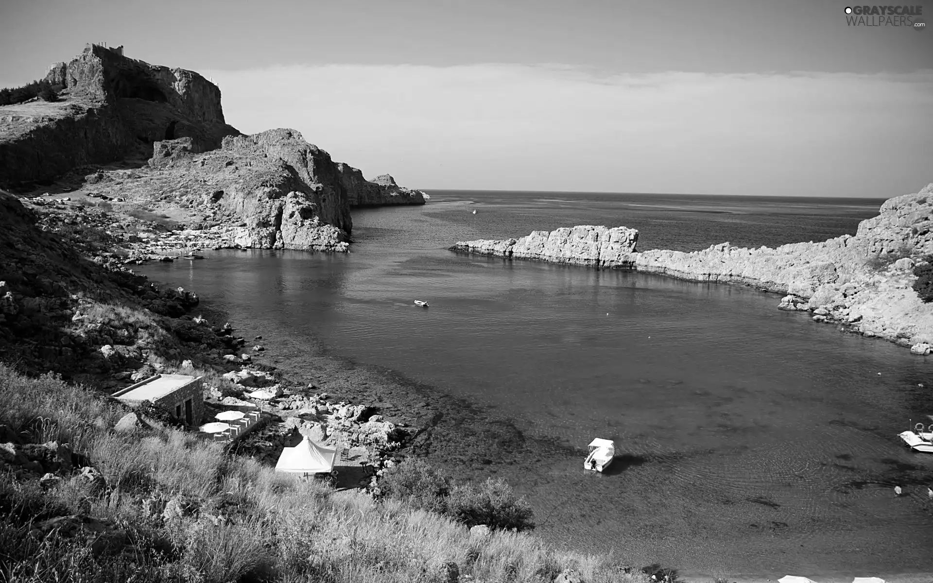 Gulf, sea, Rodos, Greece, Island, rocks