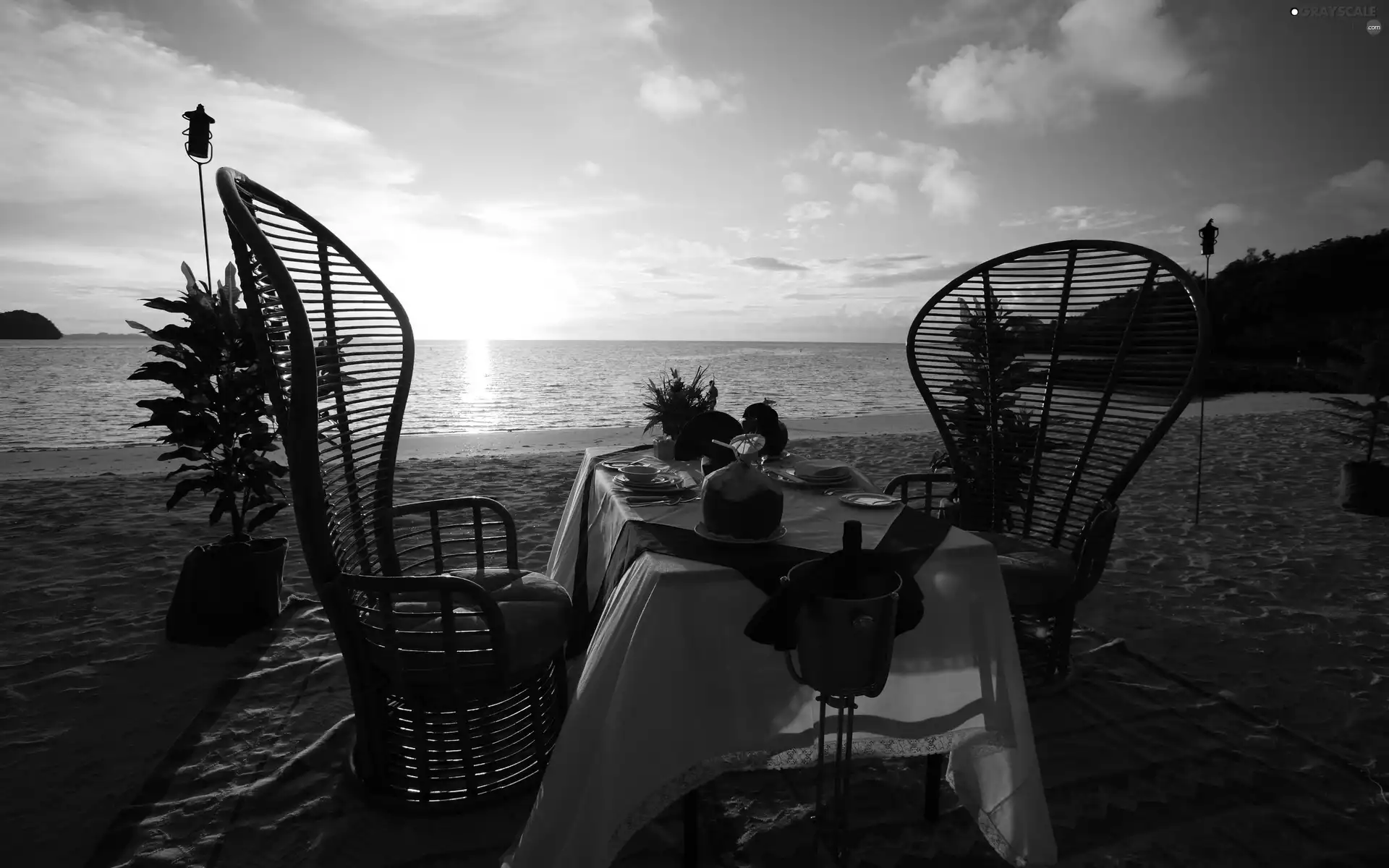 Romantic, dinner, sun, Beaches, west