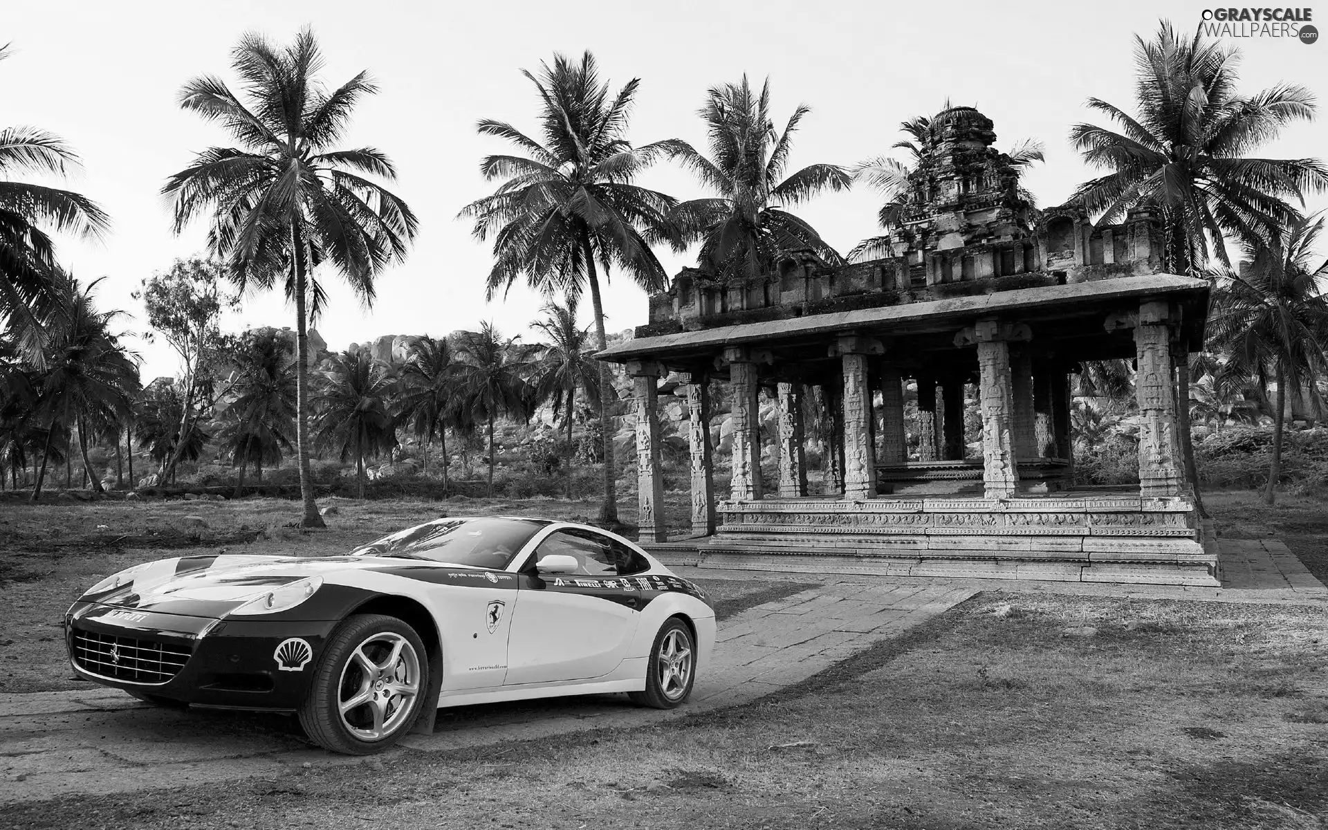 ruins, Palms, 612, Scaglietti, Ferrari