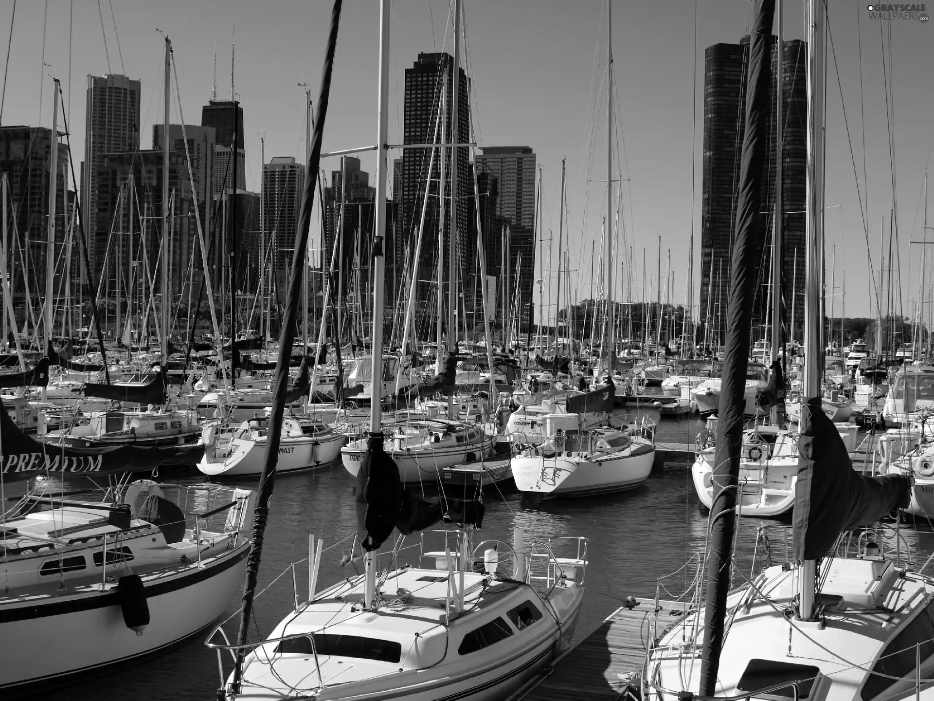 Harbour, motorboat, Sailboats