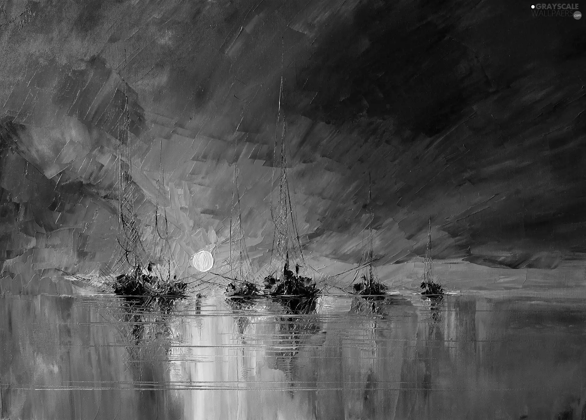 Sailboats, picture, sea