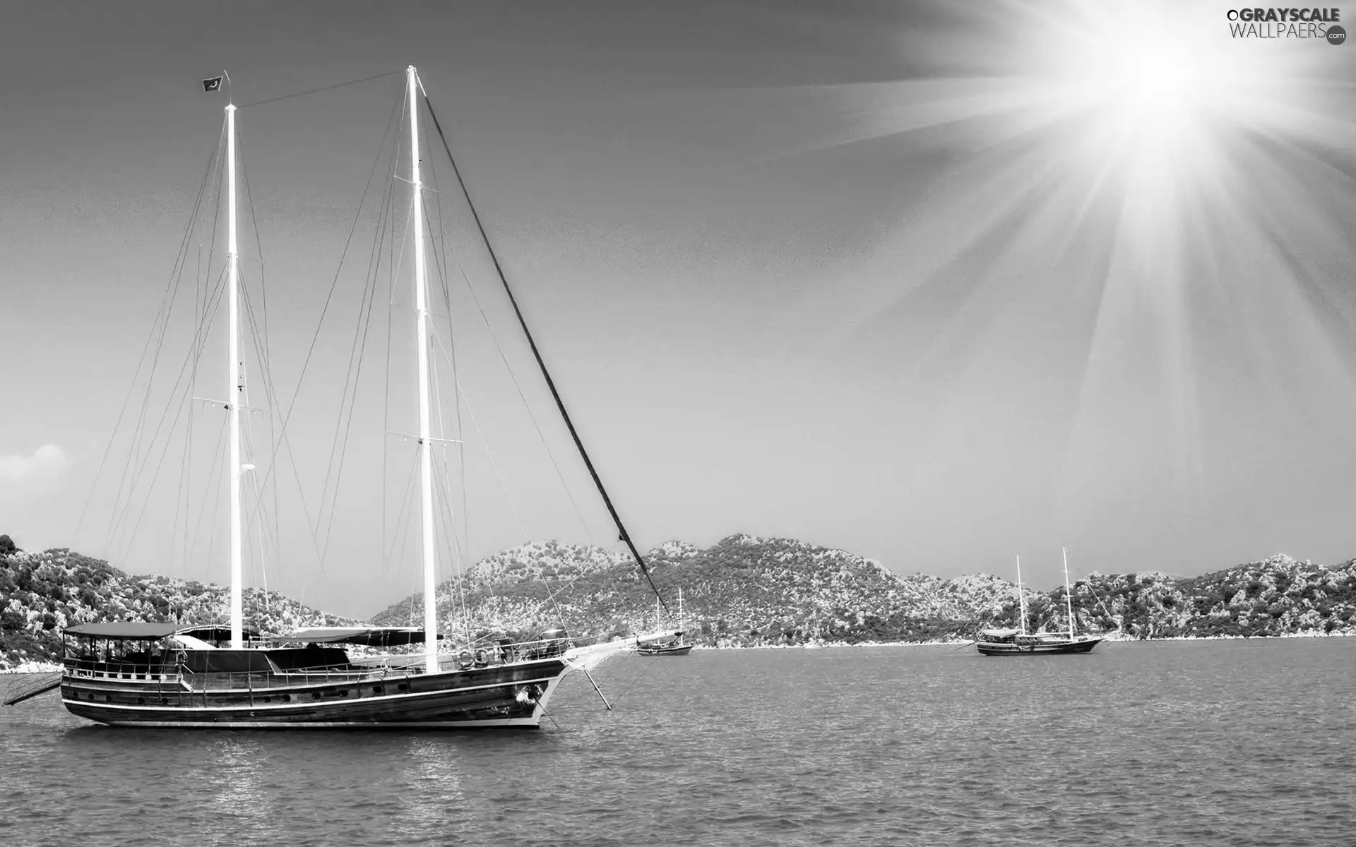 water, The Hills, sailboats