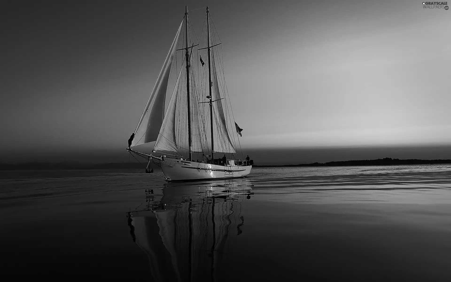 west, sea, sailing vessel, sun