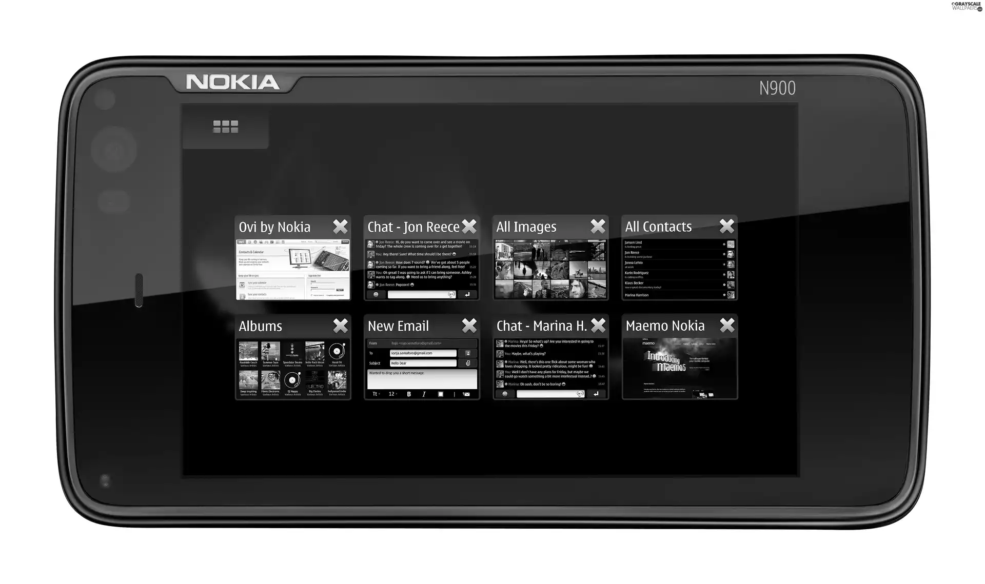 Black, Nokia N900, screen