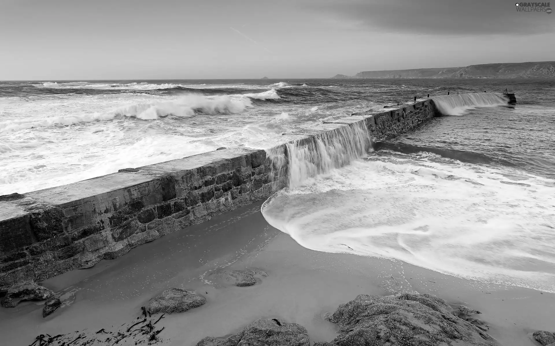 sea, breakwater, Beaches