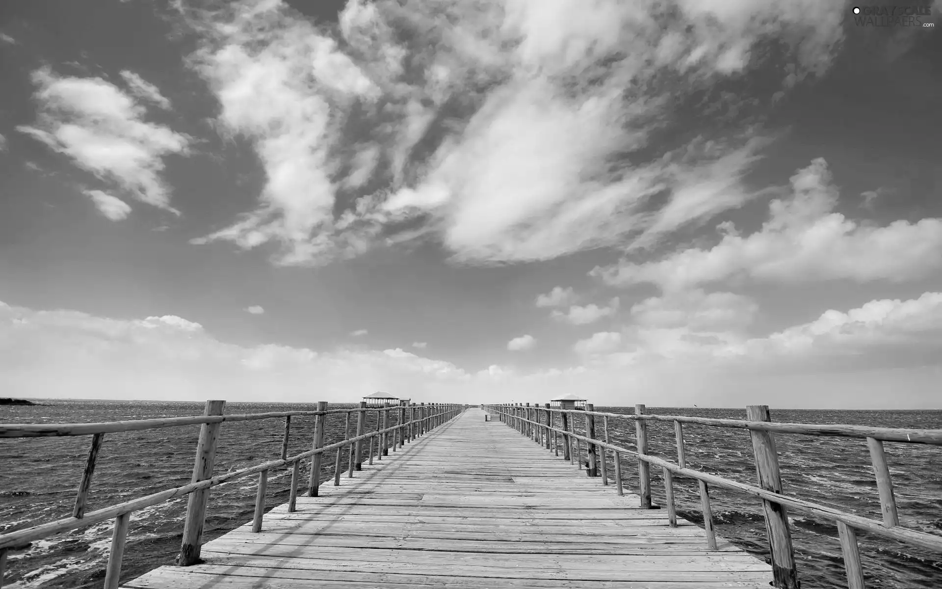 blue, pier, sea, Sky