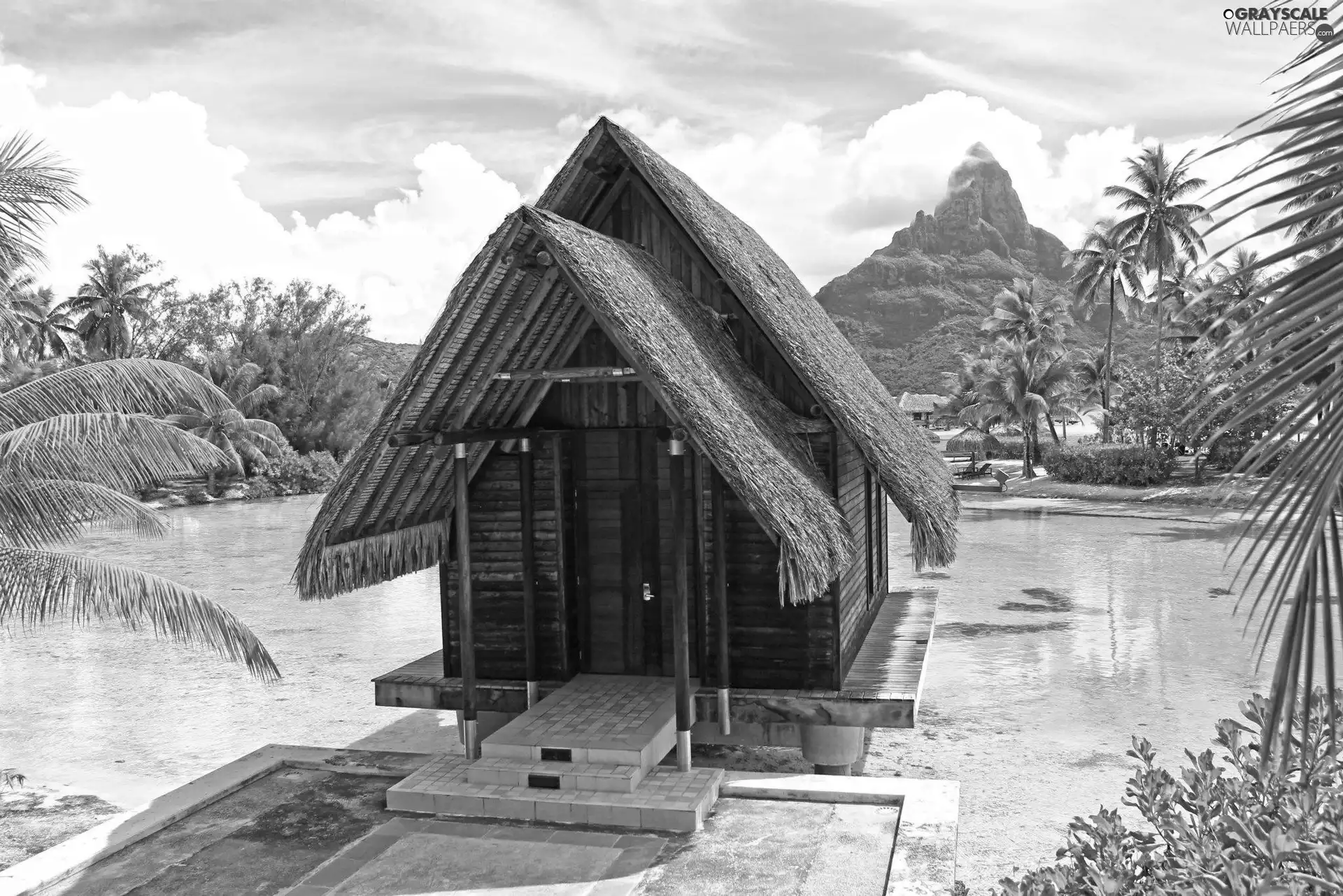 Bora Bora, chapel, sea